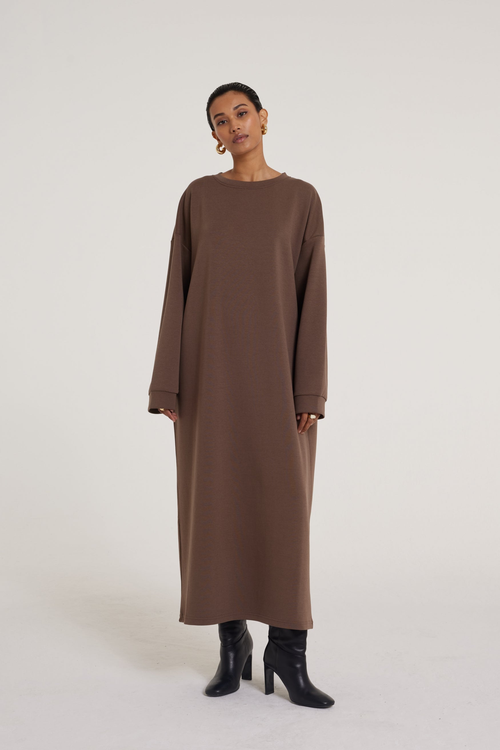 Comfy Sweater Dress | Ash Brown
