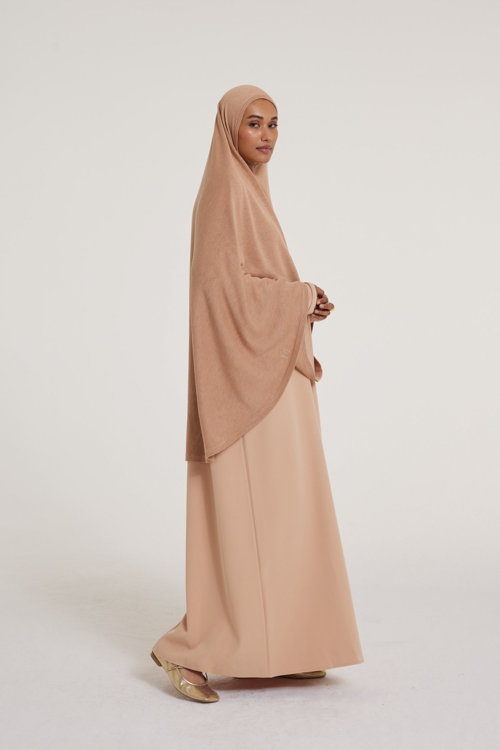 Knitted Khimaar | Dusty Peach