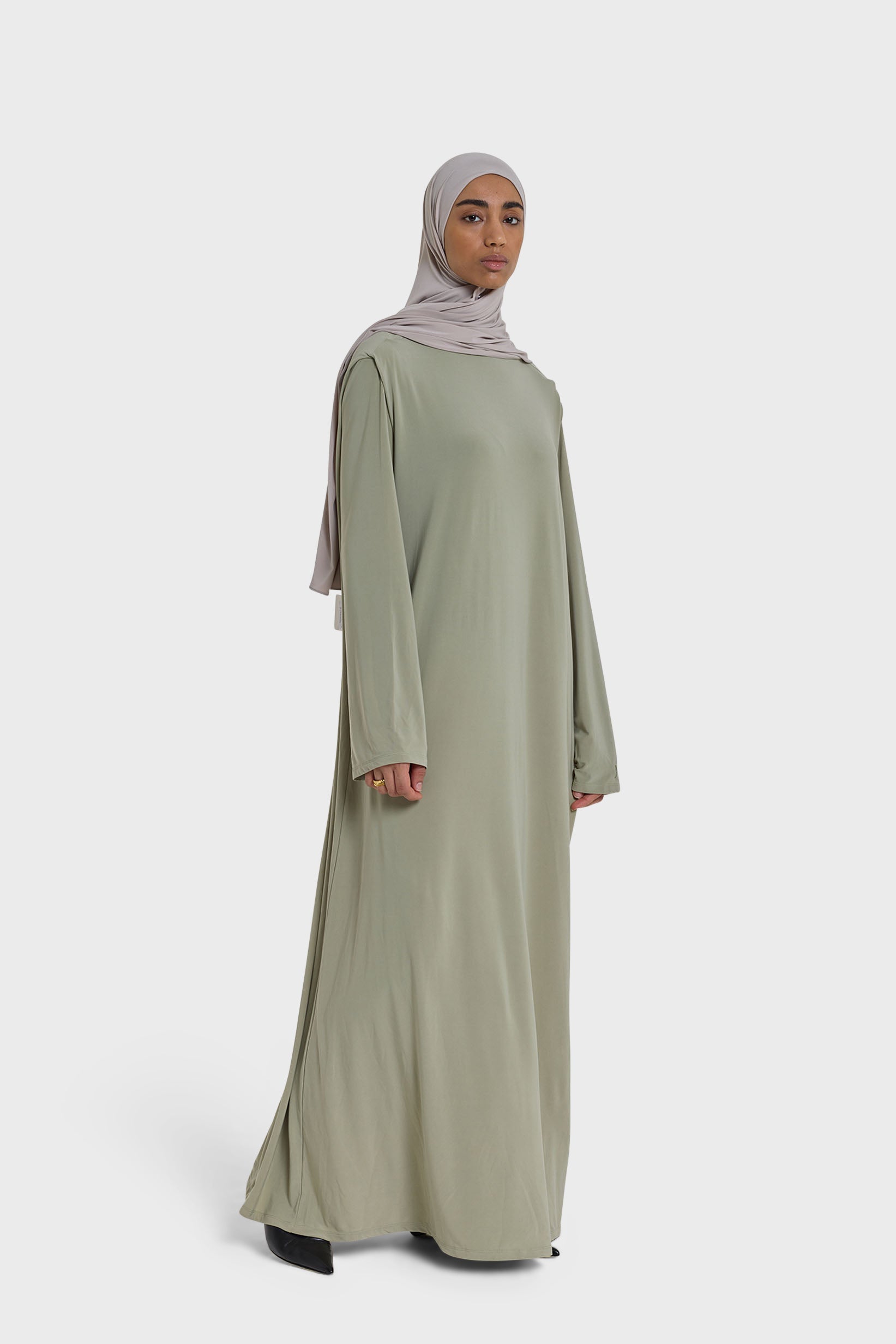 Boat Neck Dress | Sage