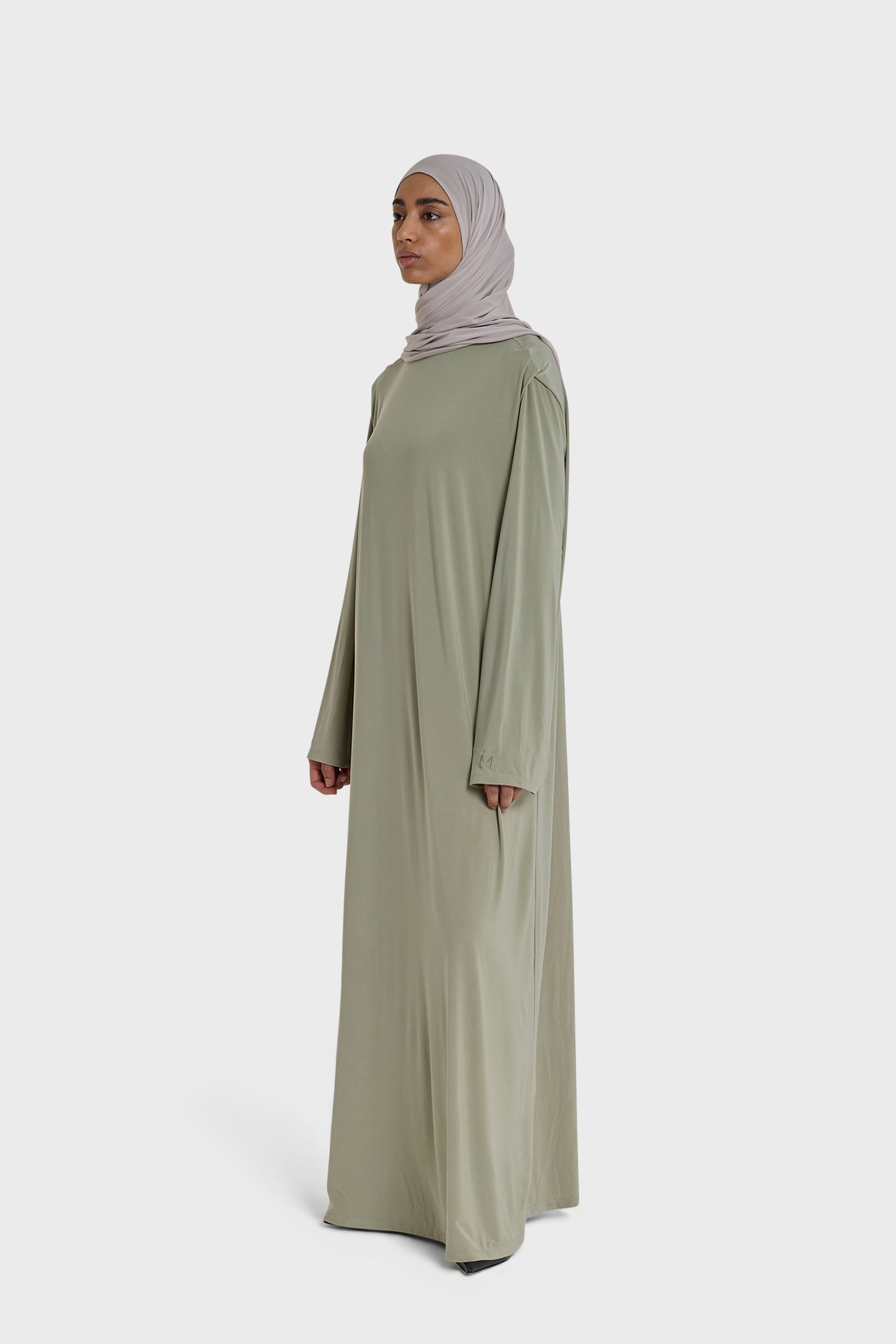 Boat Neck Dress | Sage