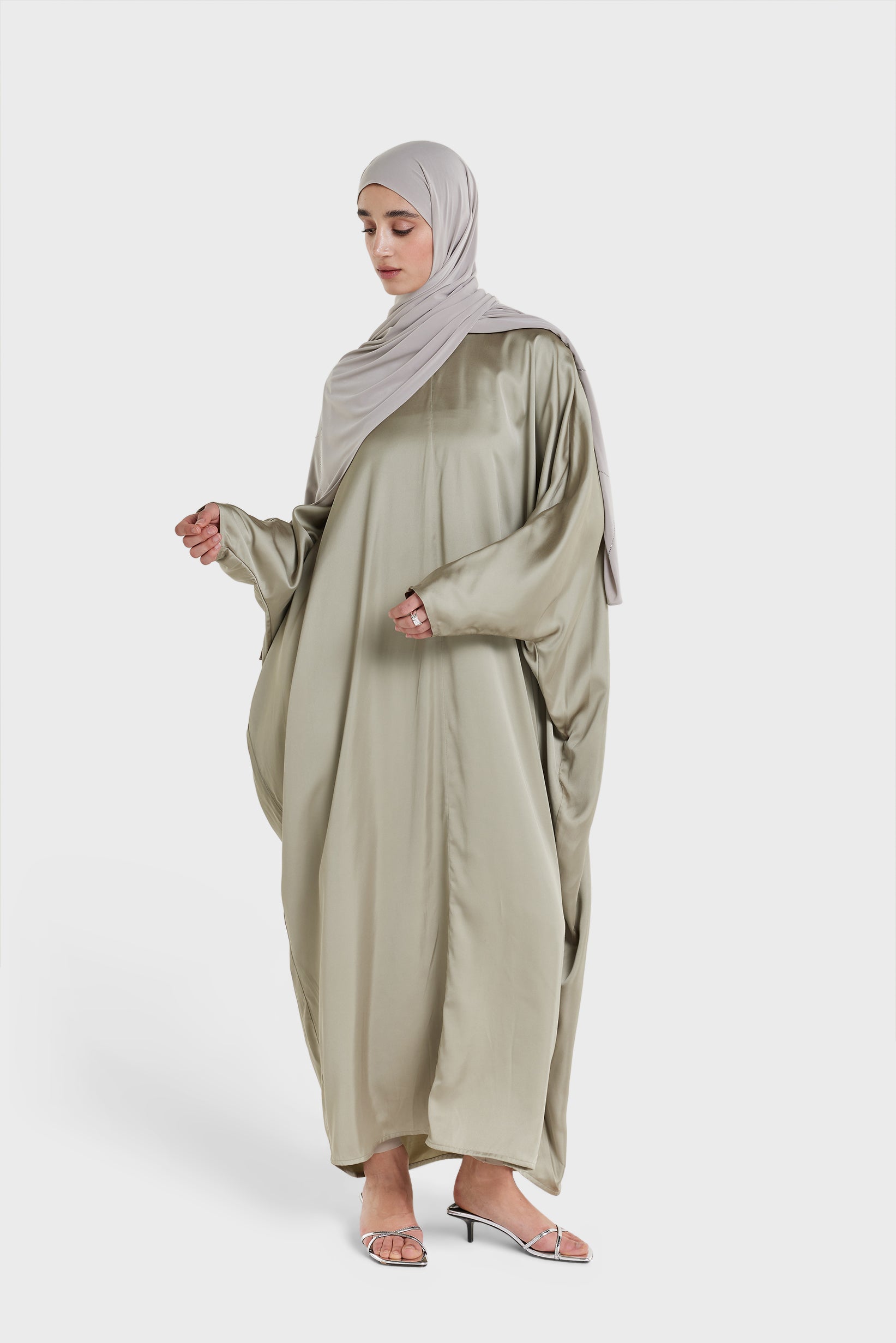 Bat Sleeve Dress | Soft Green