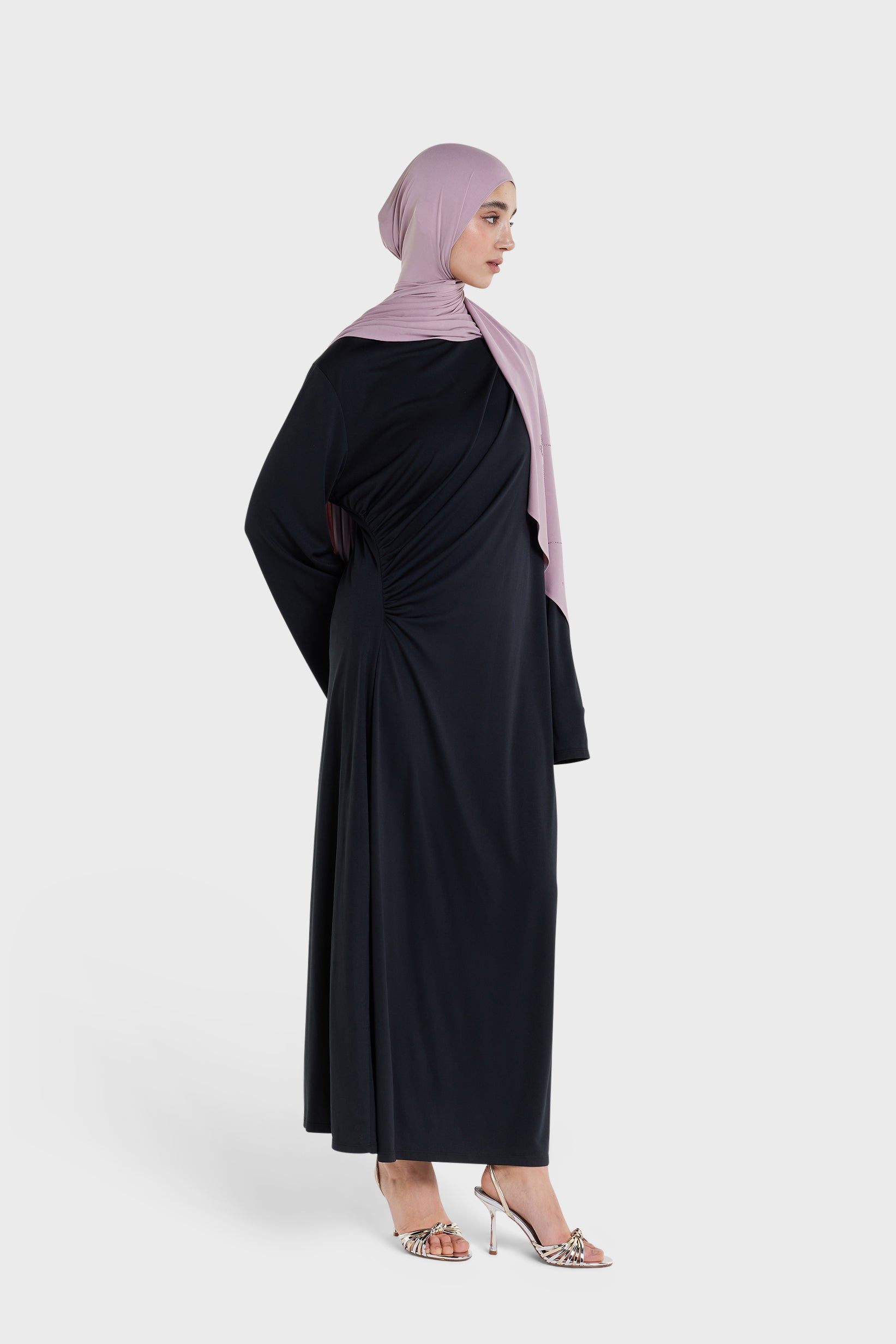 Draped Jersey Dress | Black