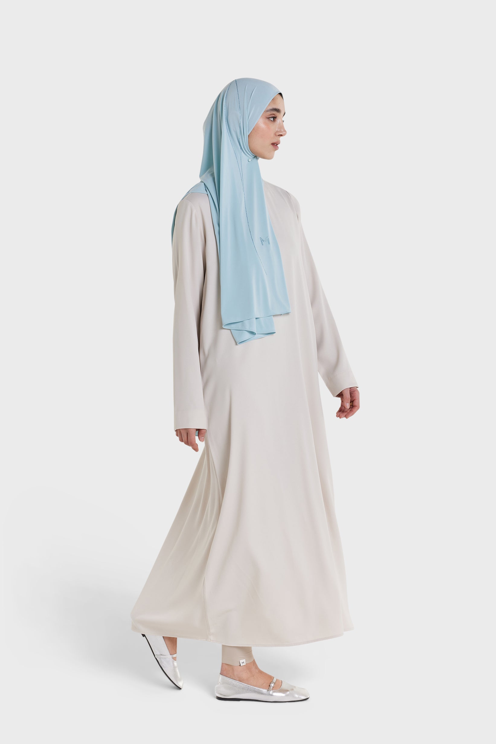 Dull Satin Dress | Biscuit