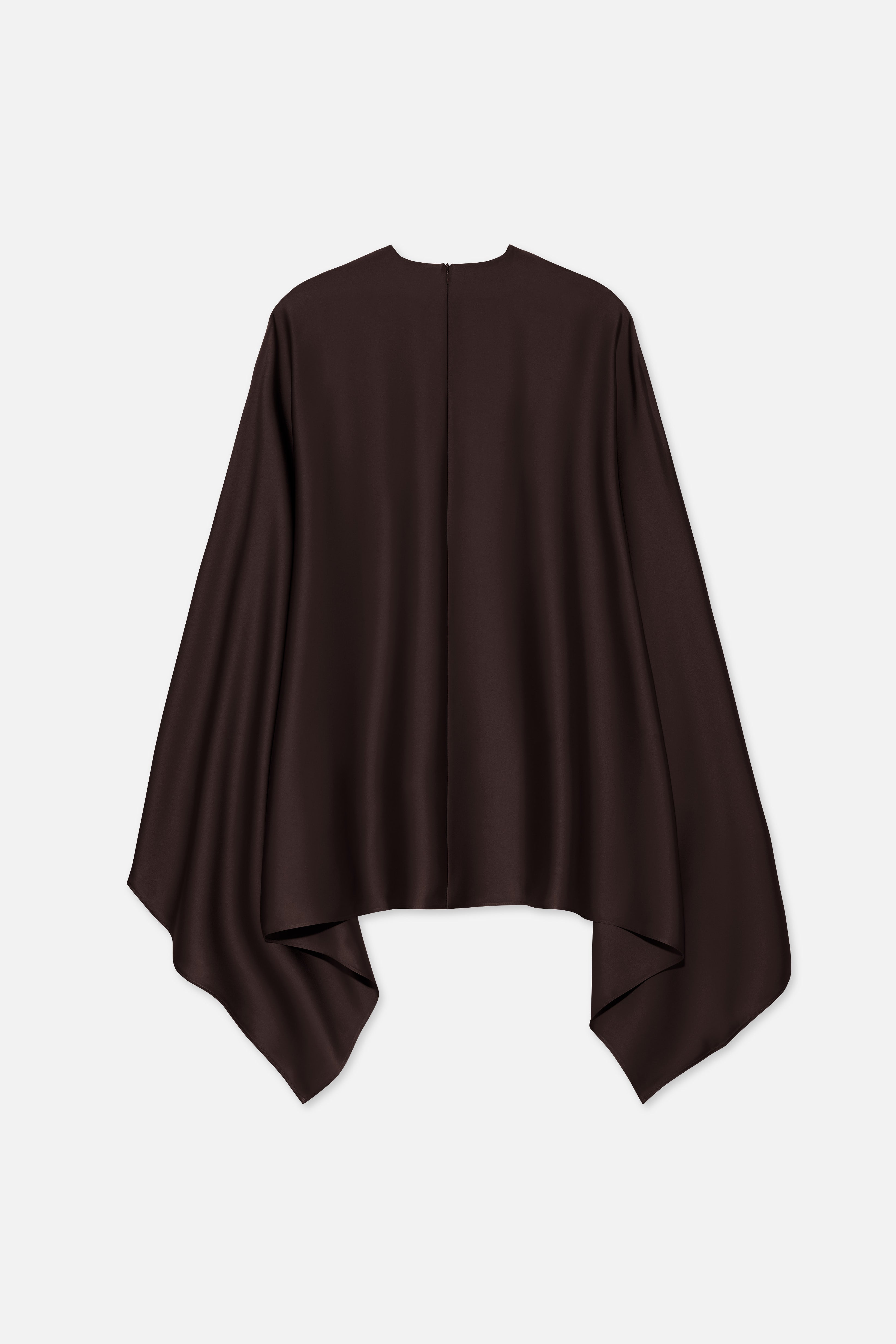 Flat lay back dark brown blouse