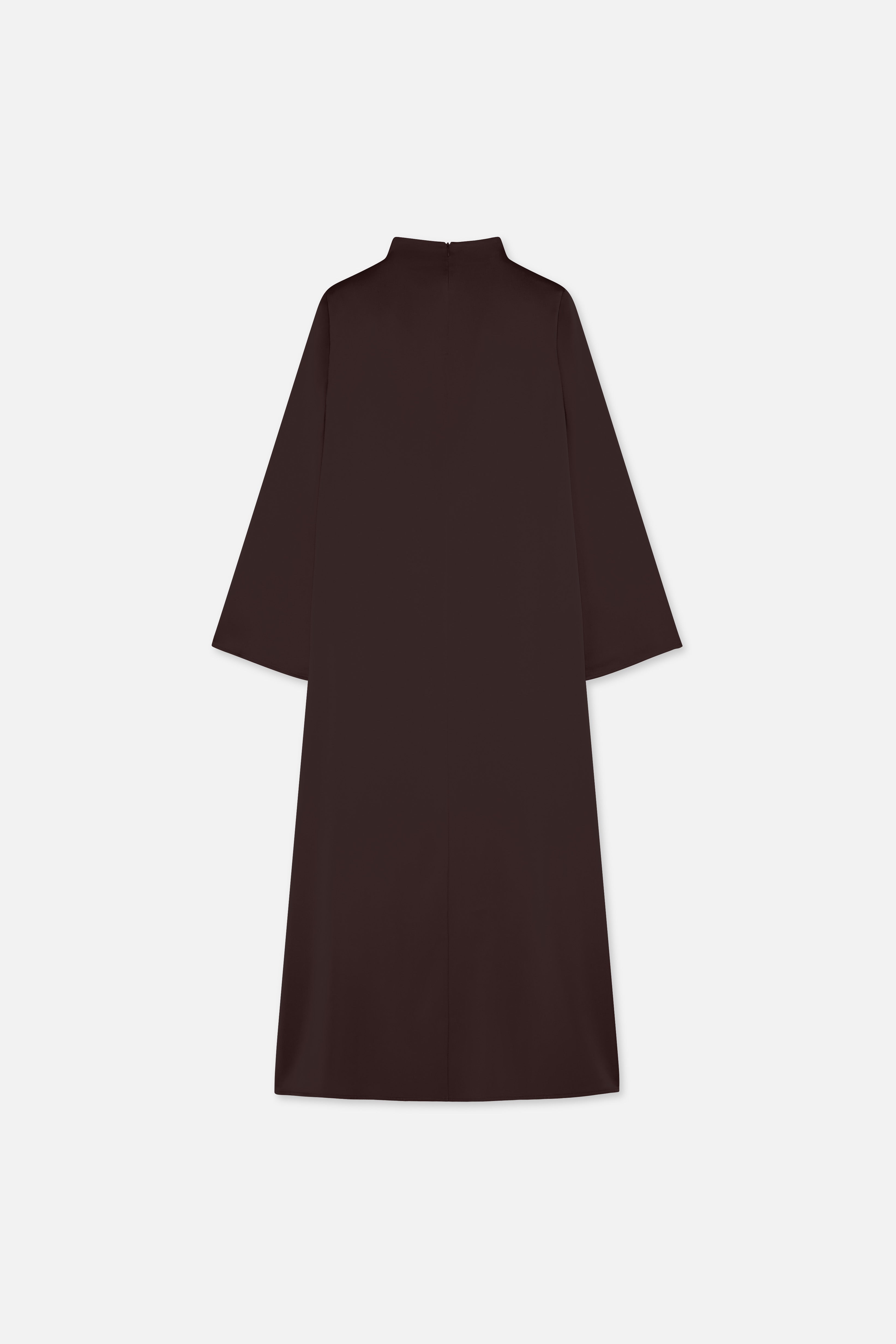 Flat lay back dark brown dress