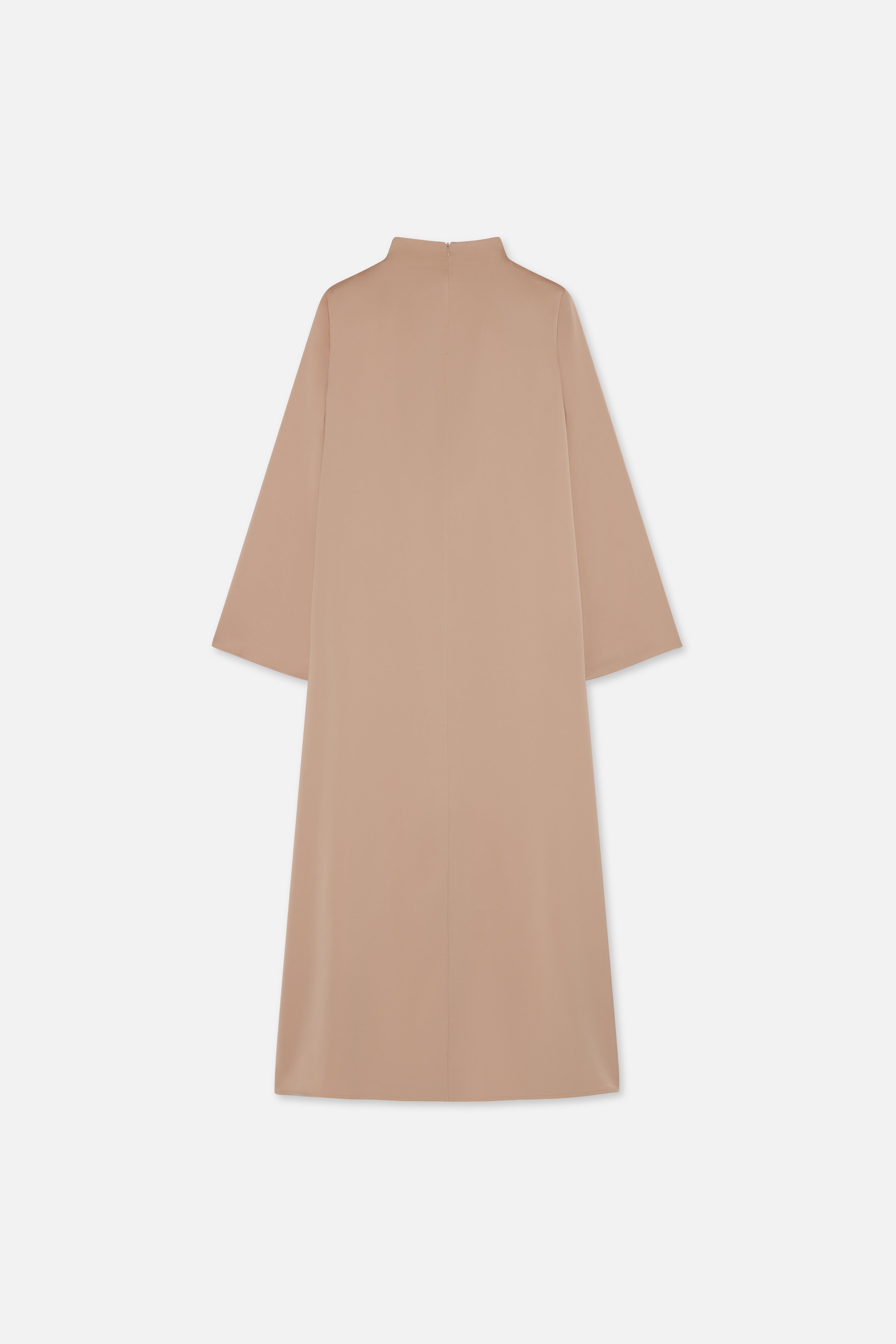 Flat lay back light brown dress