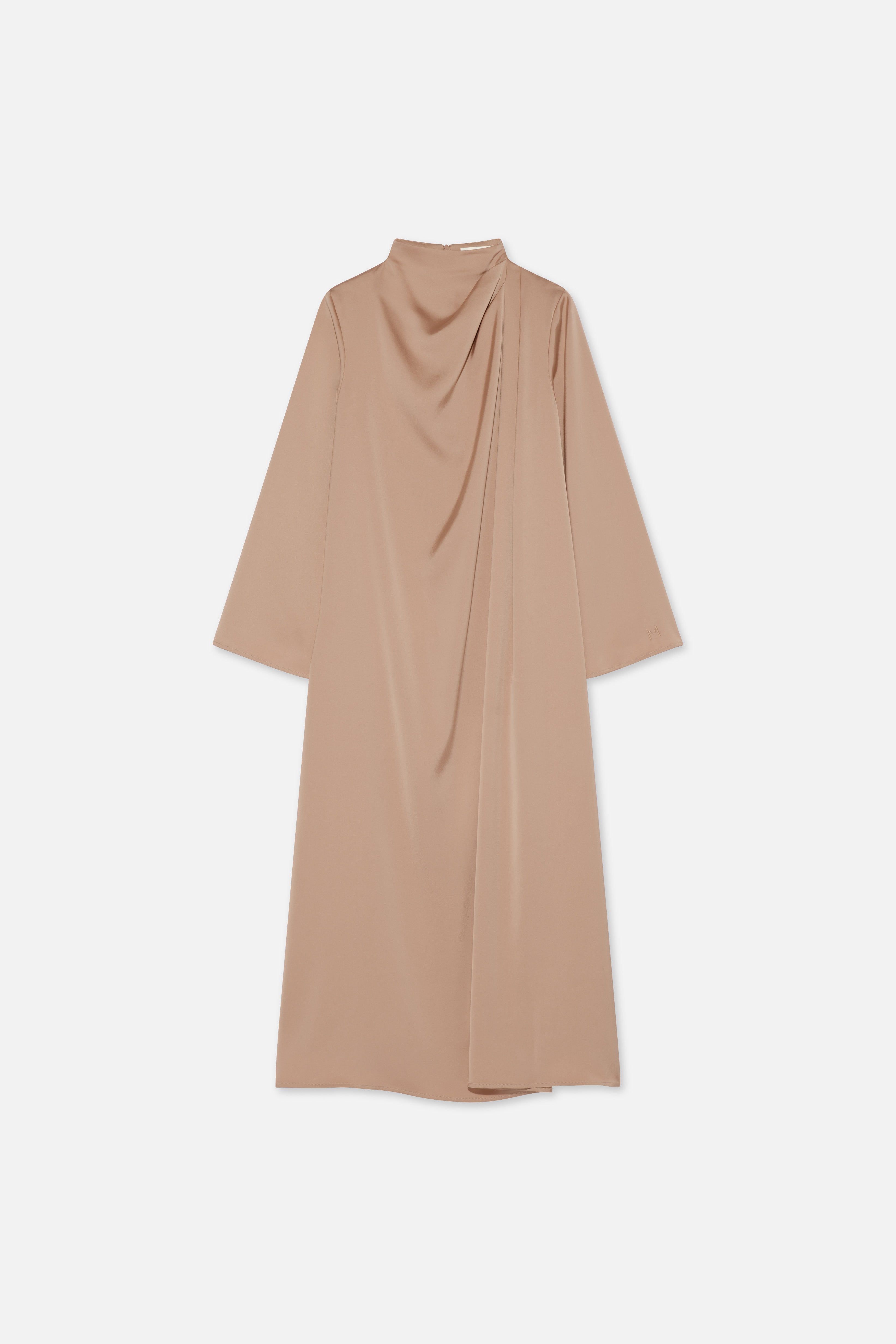 Flat lay front light brown dress