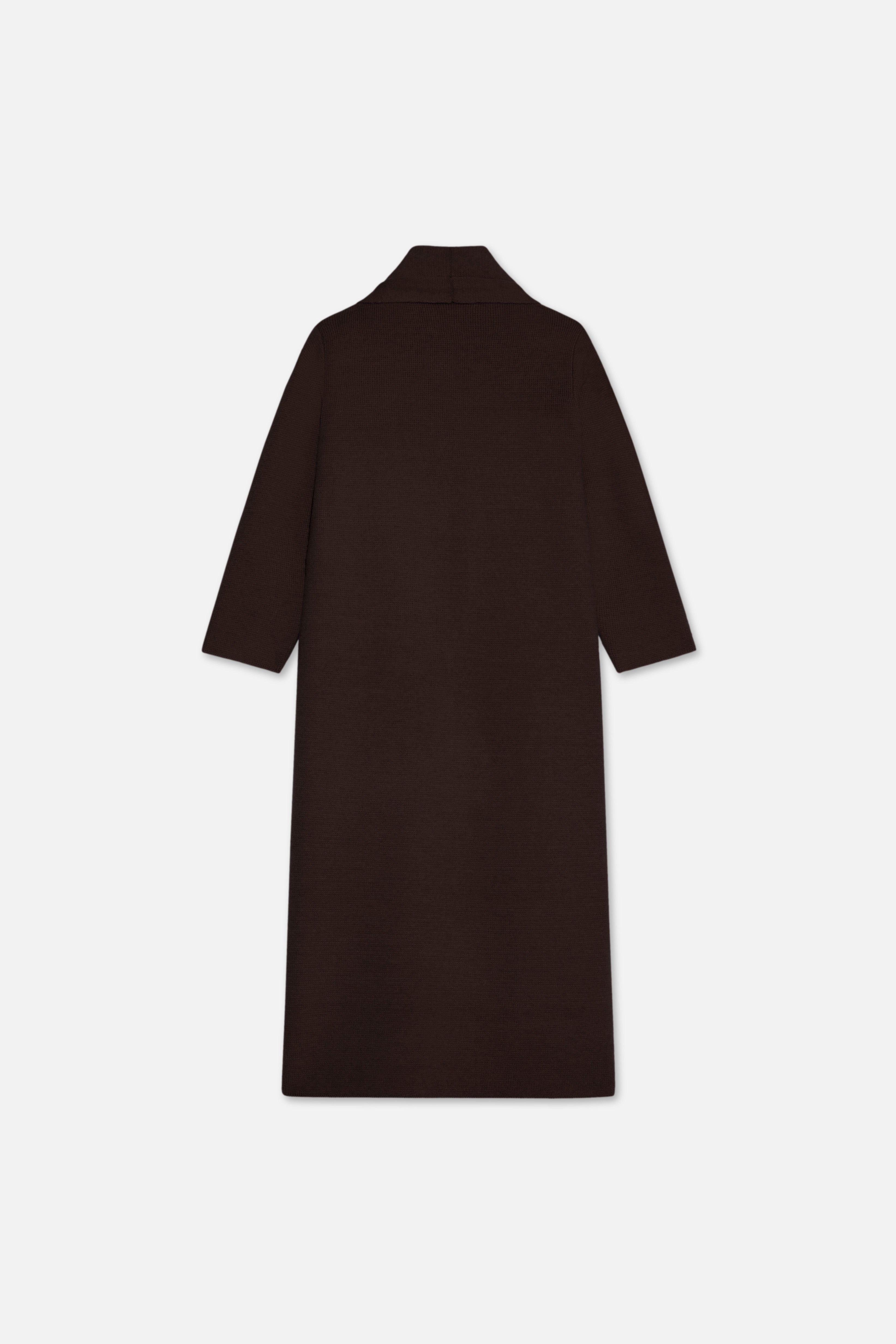 Brushed Knit Abaya | Dark Brown