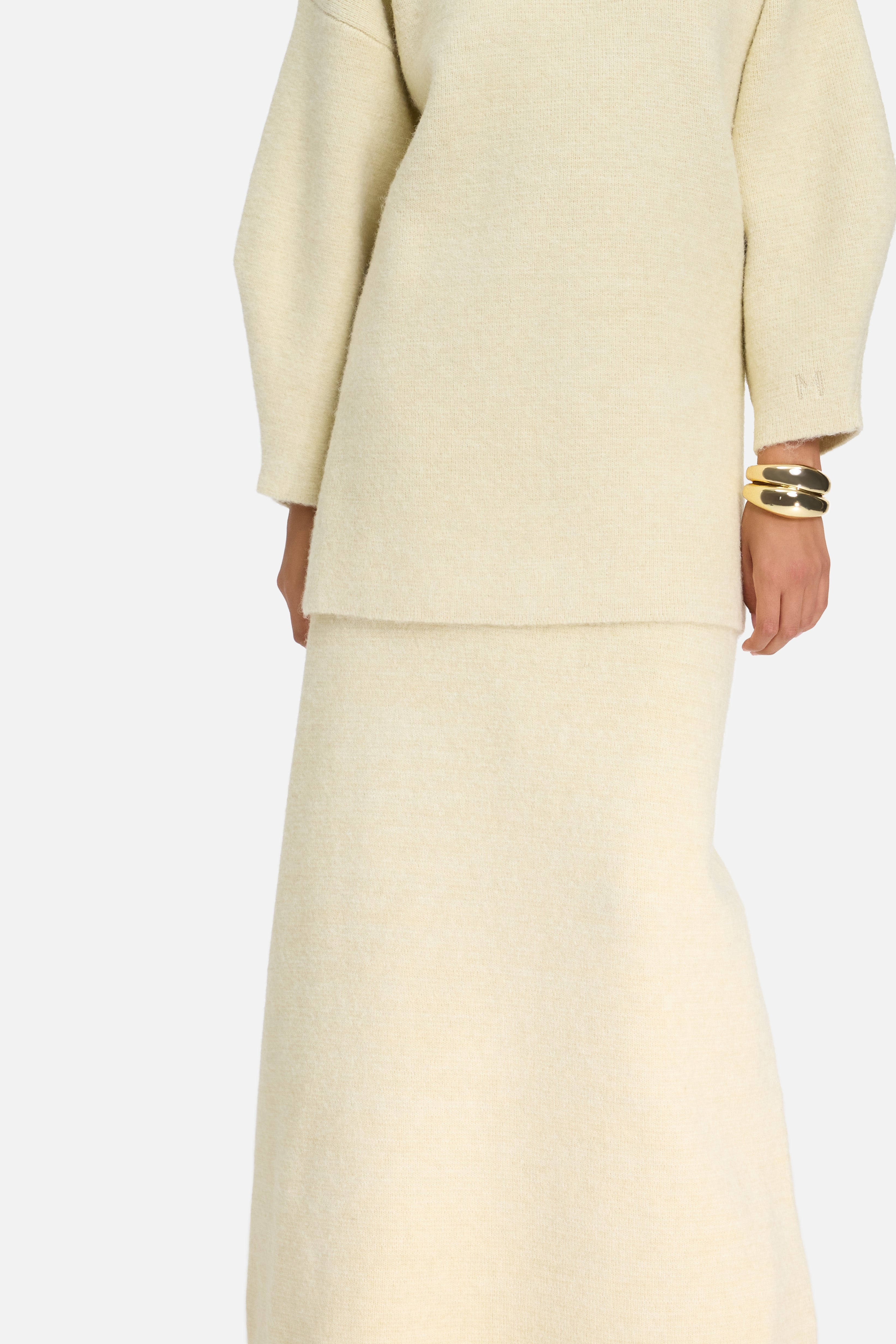 Brushed Knit Skirt | Cloud White