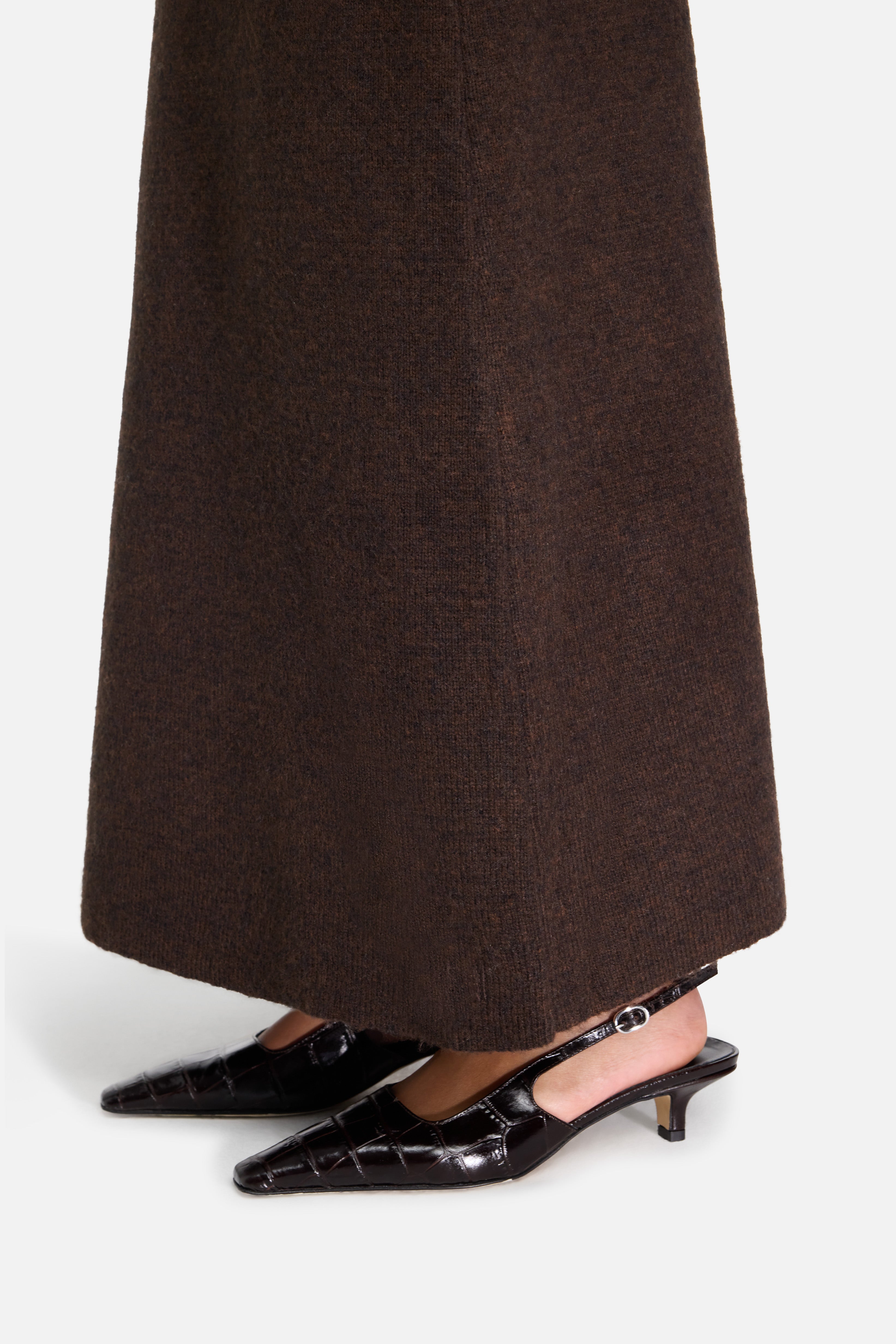 Brushed Knit Skirt | Dark Brown