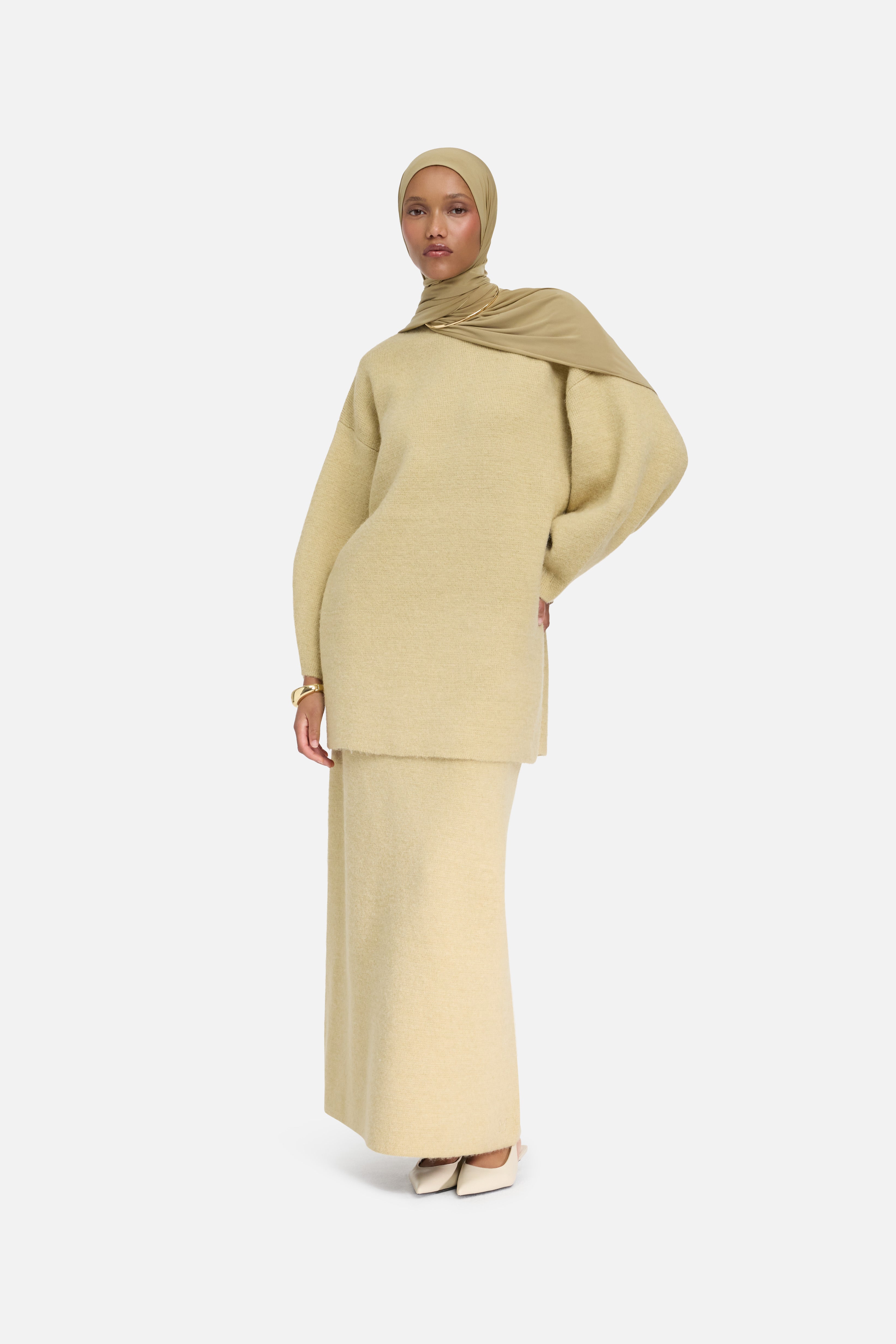 Brushed Knit Skirt | Desert Clay