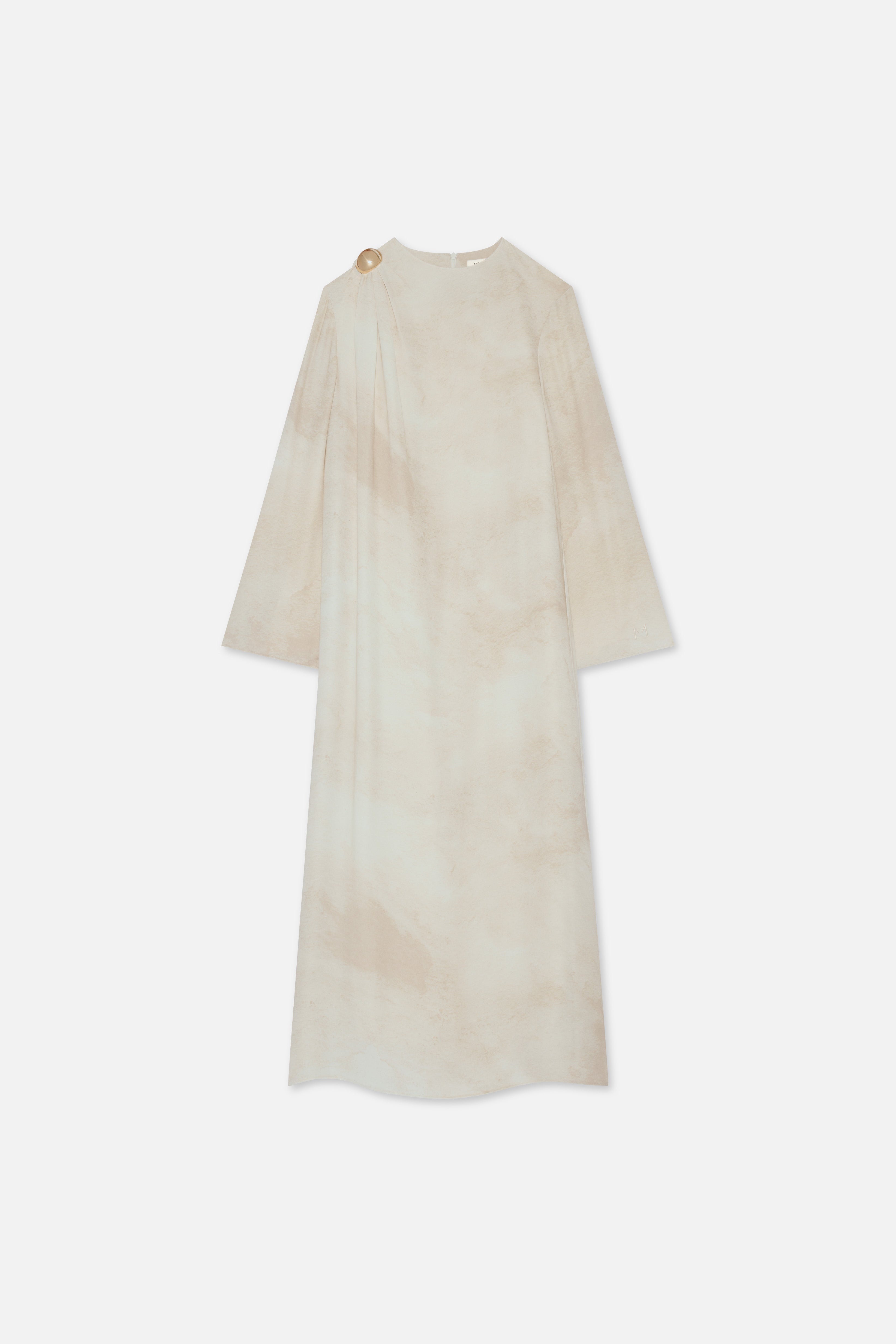 Flay lay front off white dress marble print