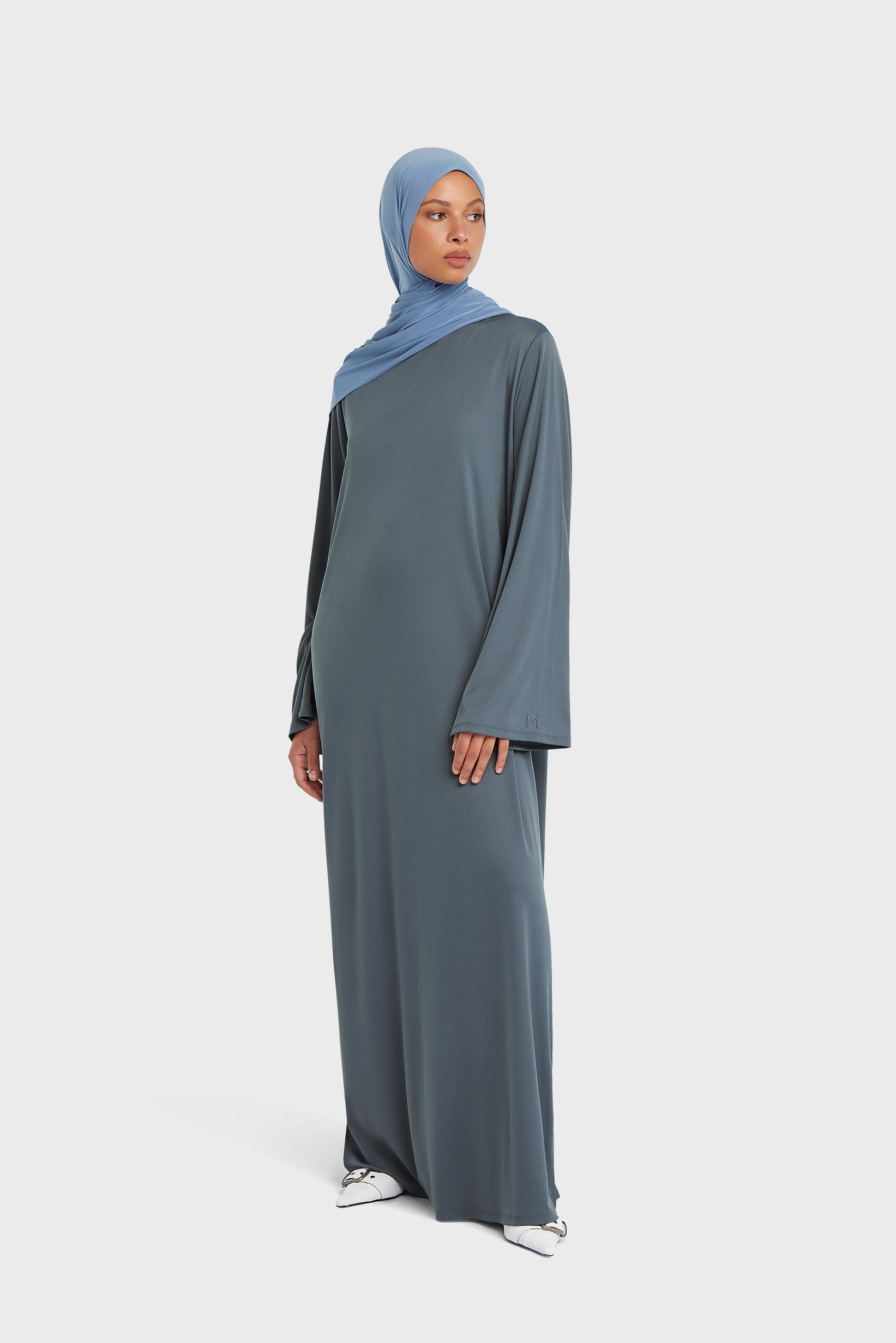 Essential Jersey Dress Regular | Dusty Indigo