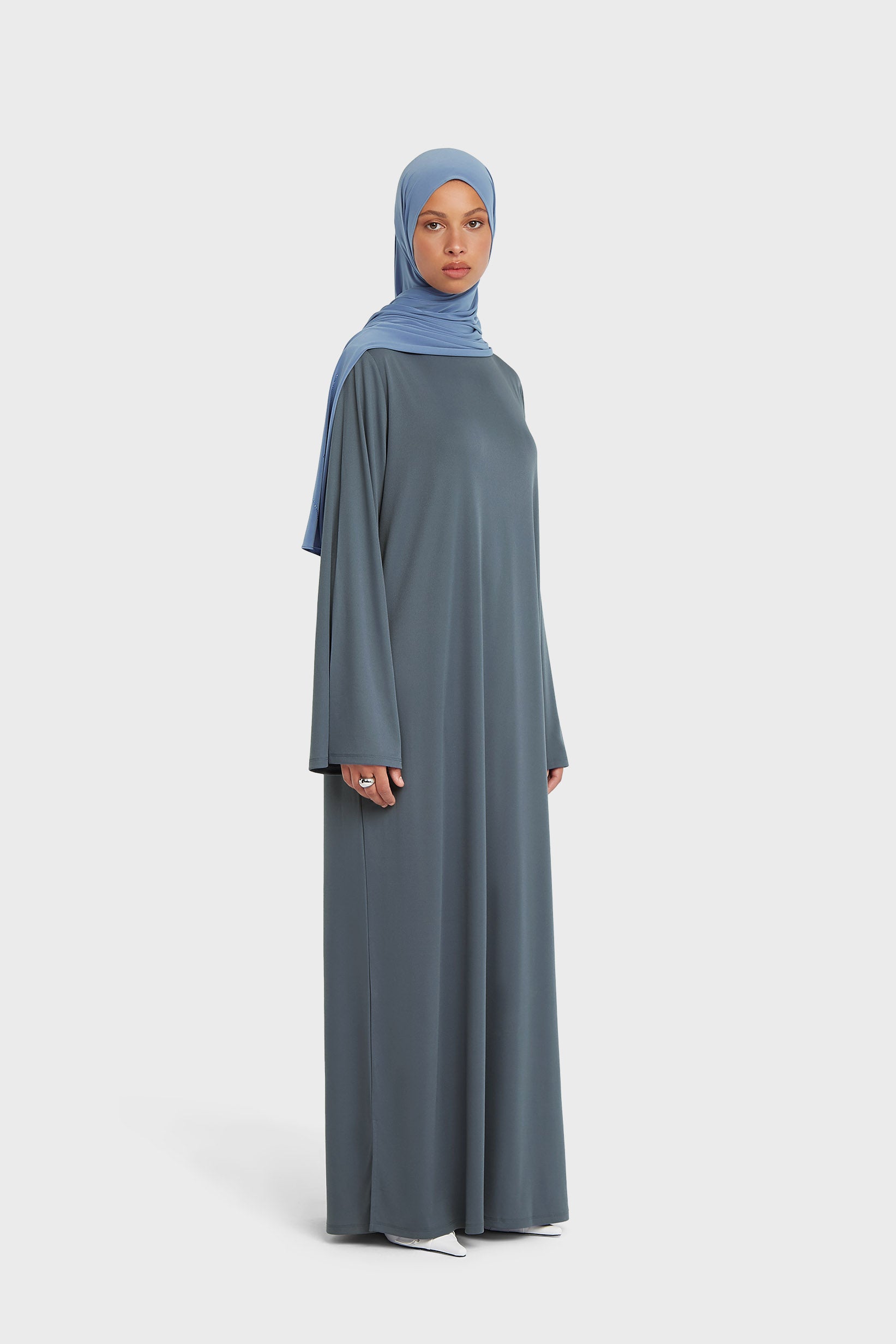 Essential Jersey Dress Regular | Dusty Indigo