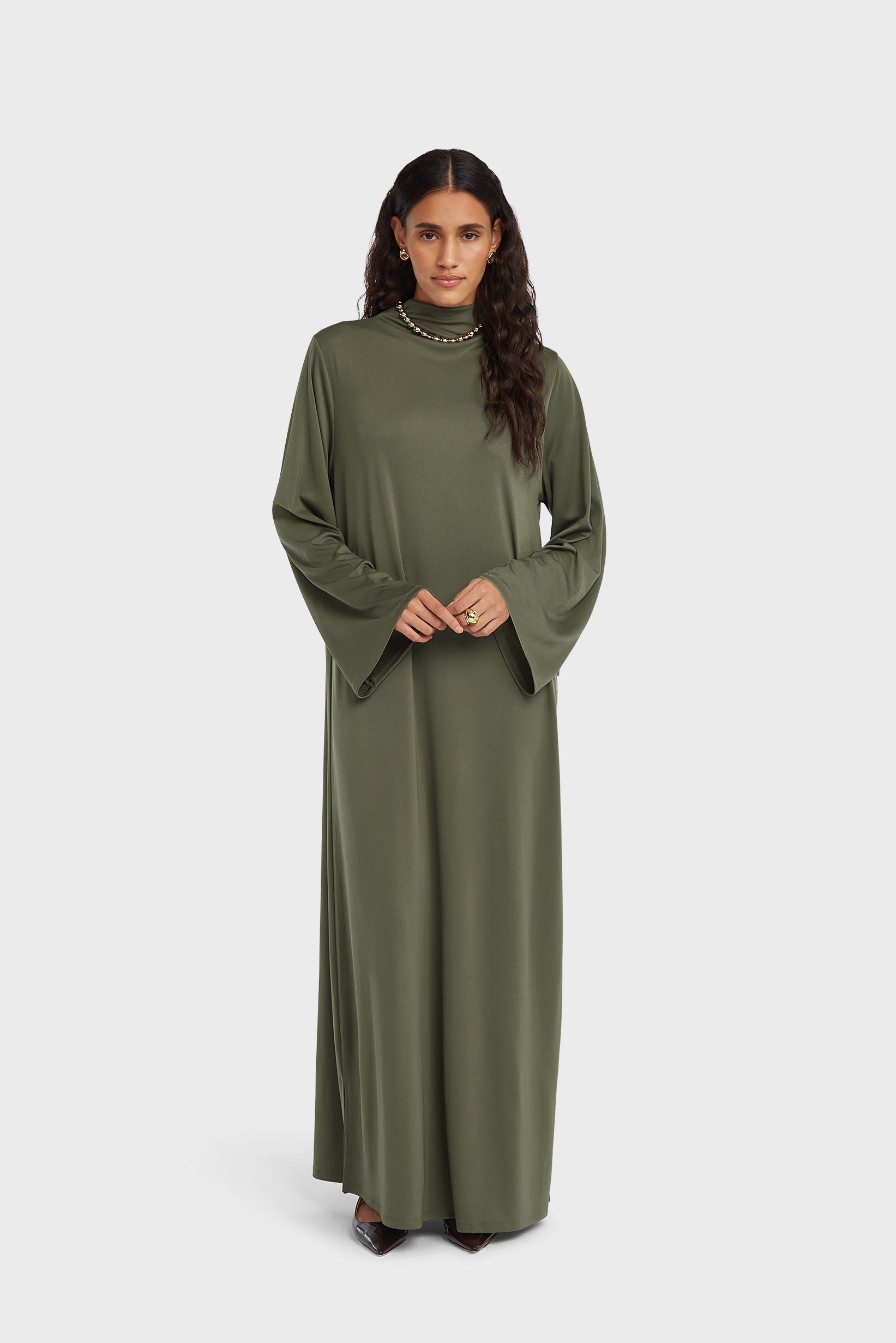 Essential Jersey Dress Regular | Dusty Olive