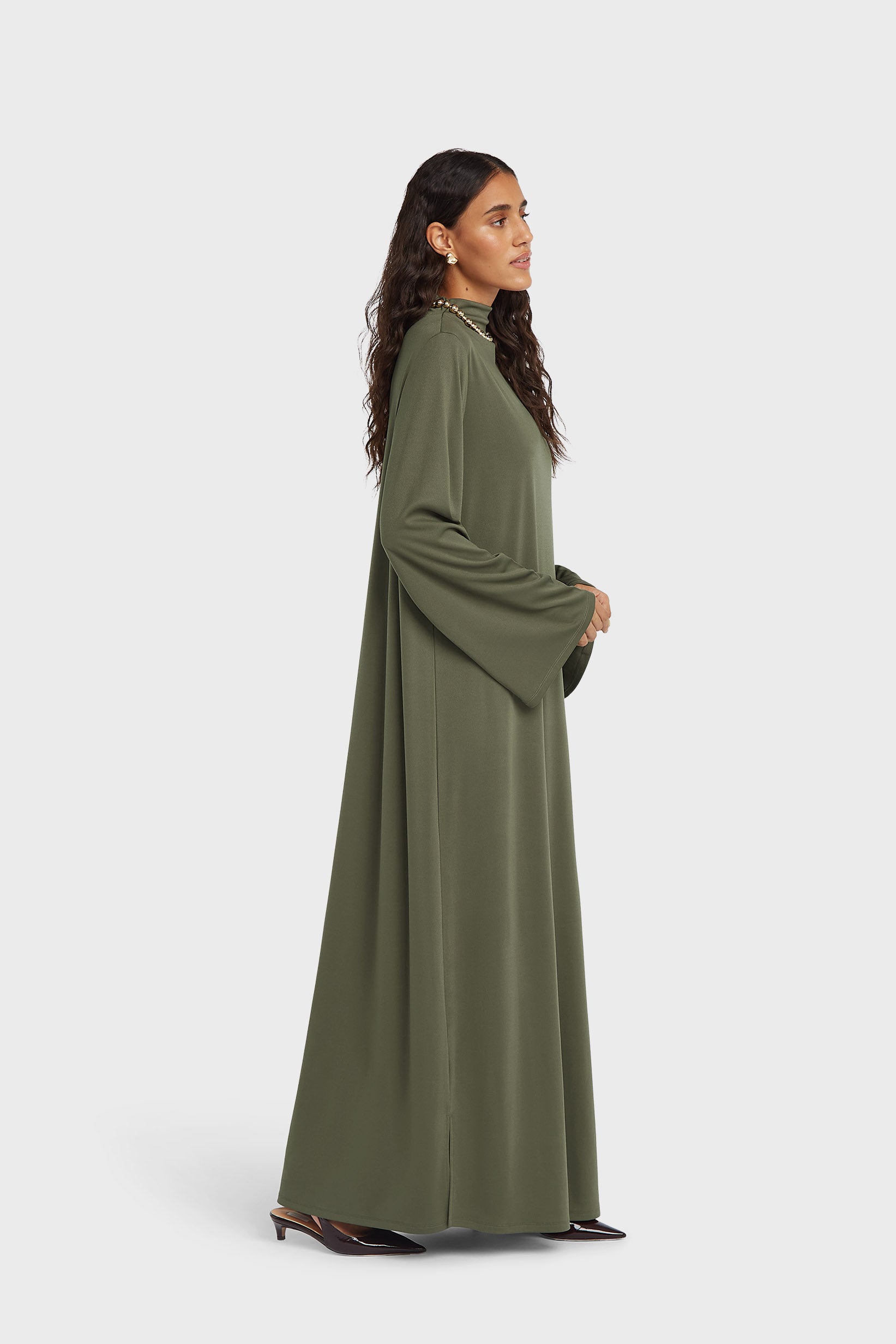 Essential Jersey Dress Regular | Dusty Olive