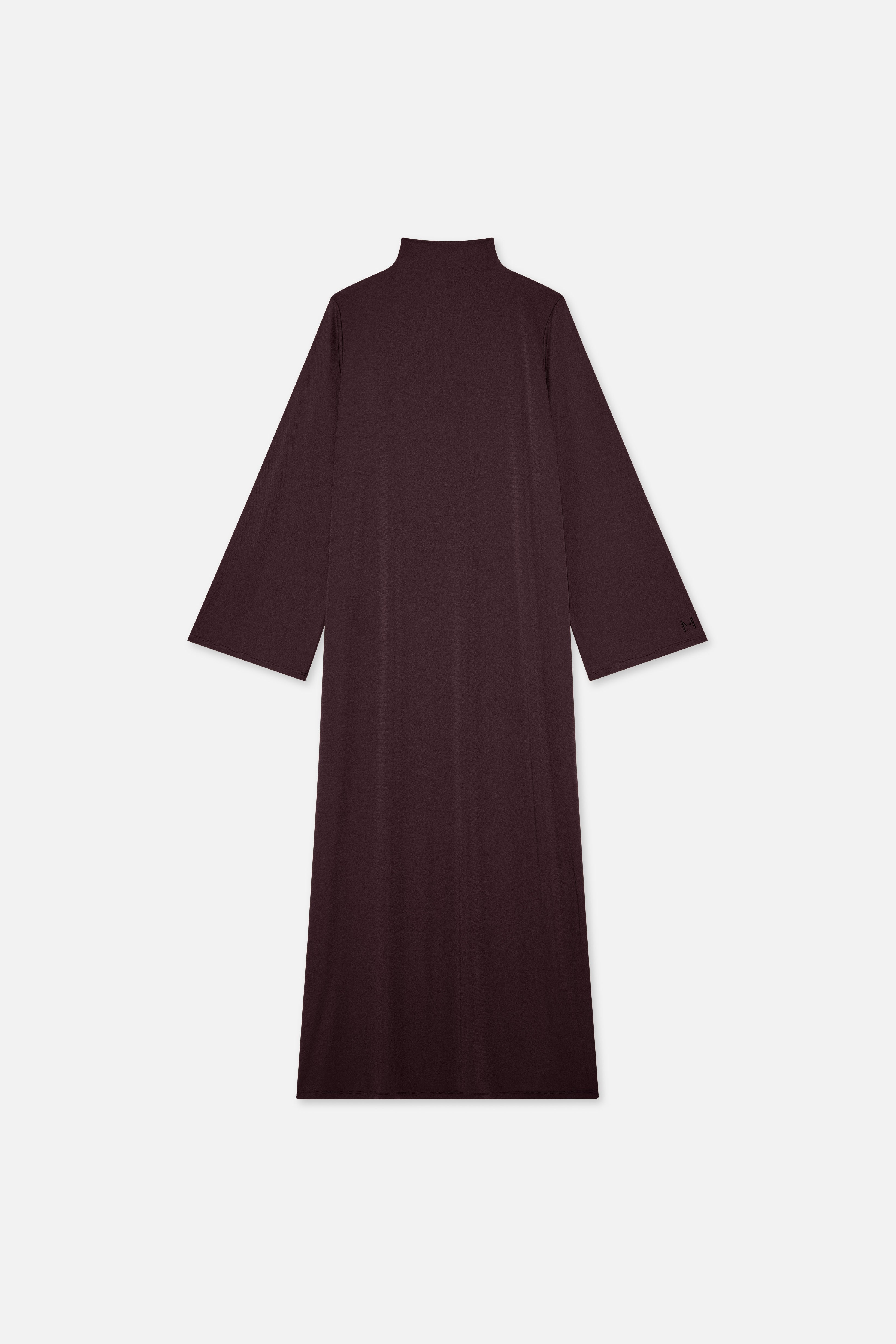 Flat lay purple MERRACHI dress, front view