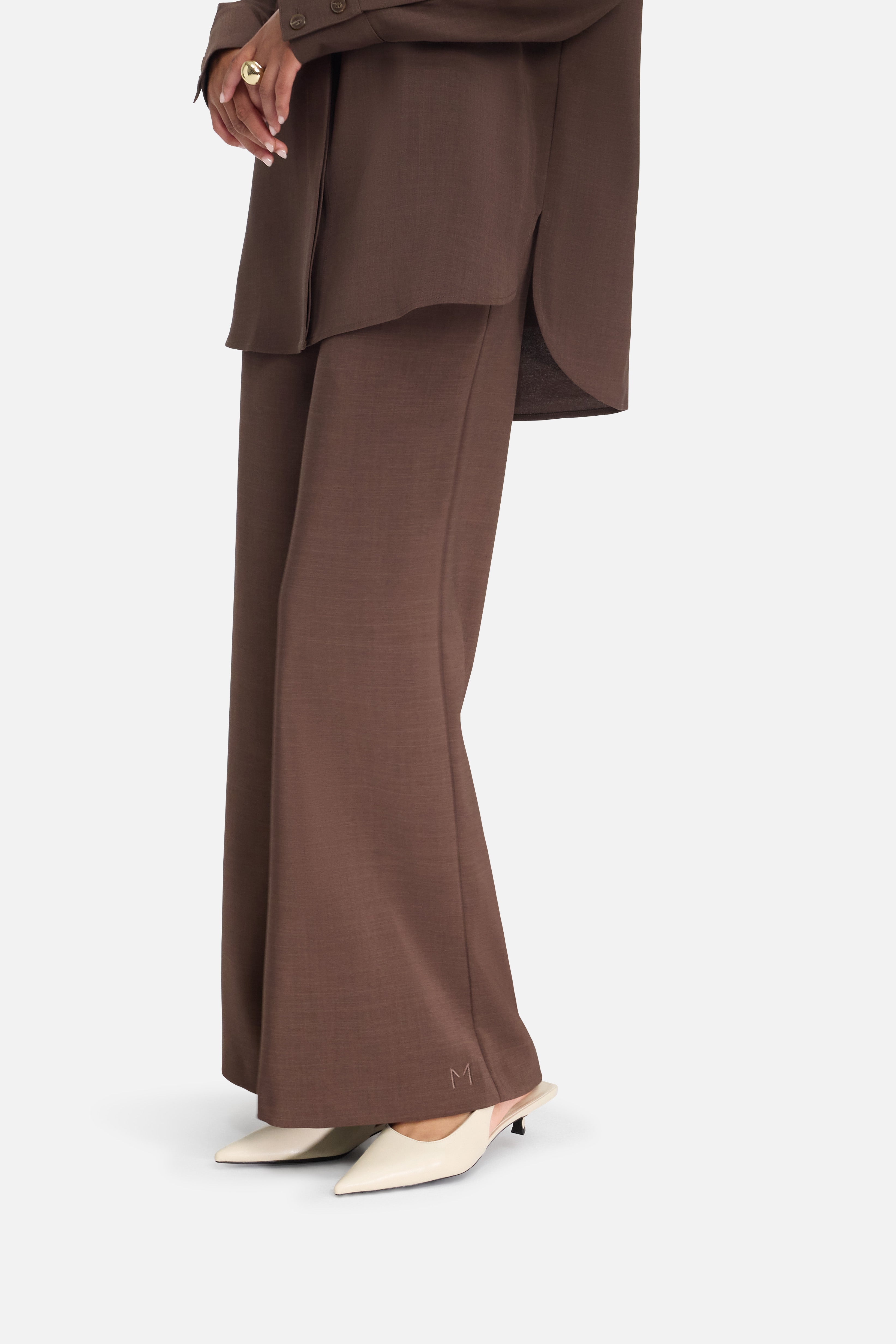 Flared Trousers | Dark Brown