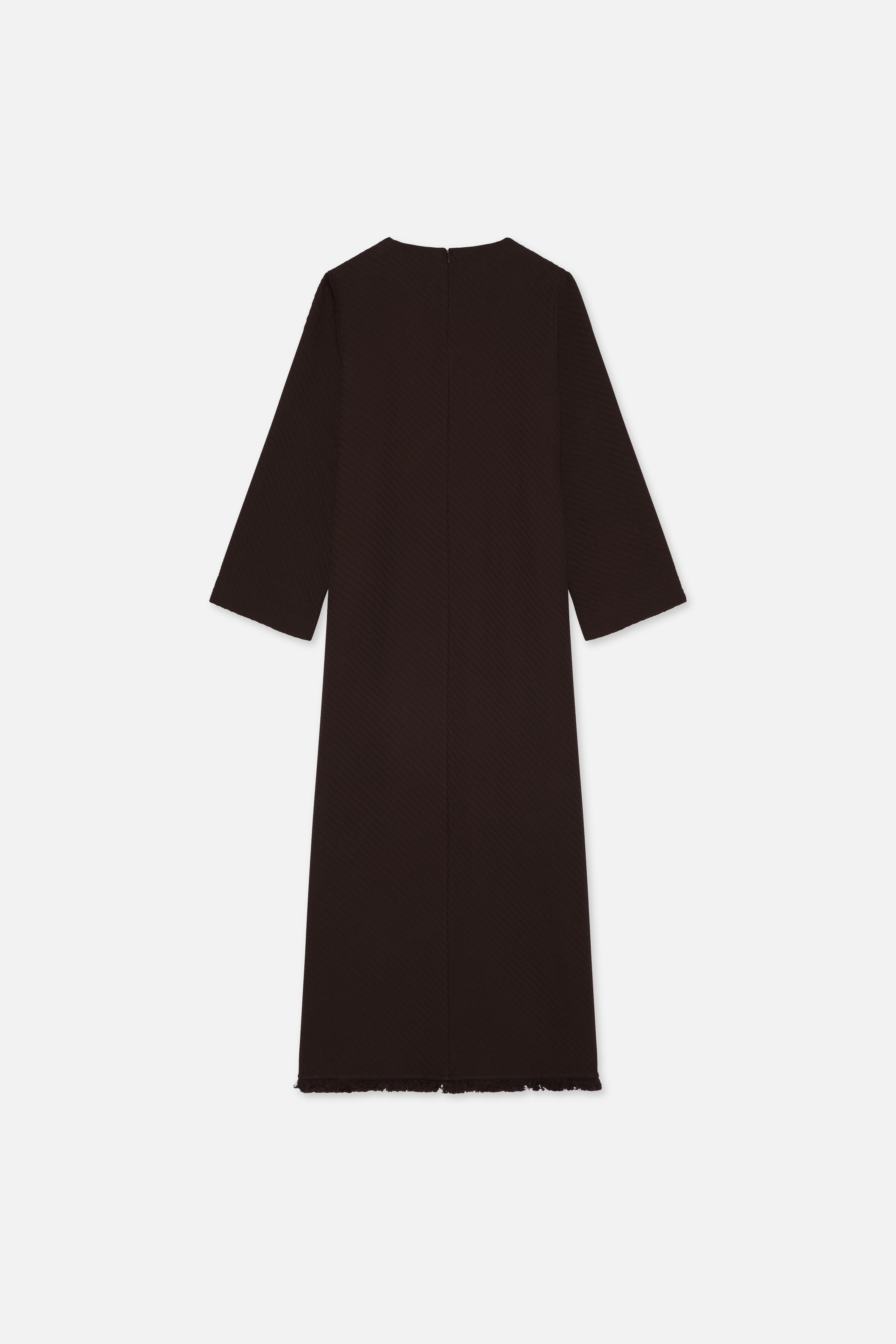 Flat lay back dark brown dress