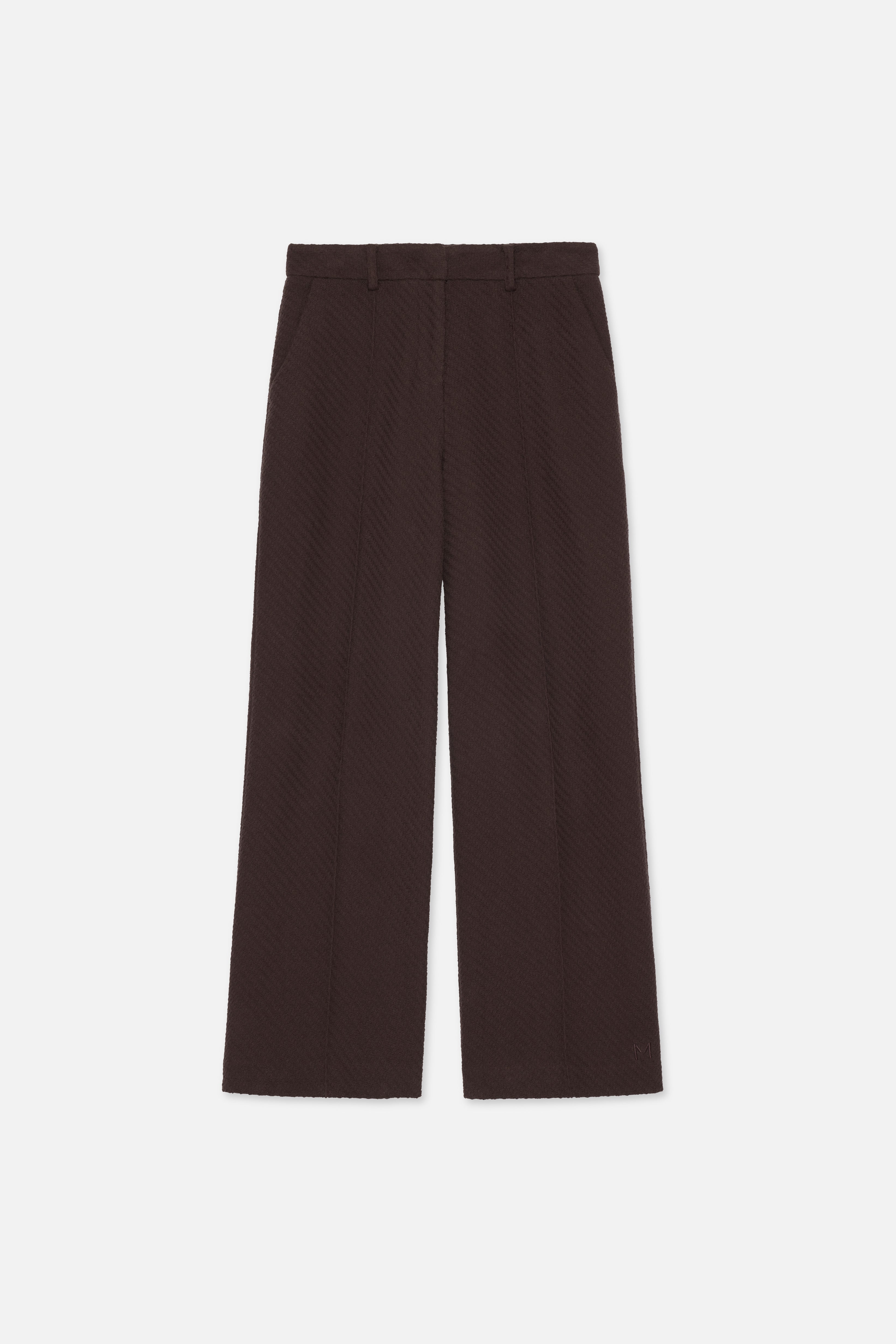 Flat lay front brown pants