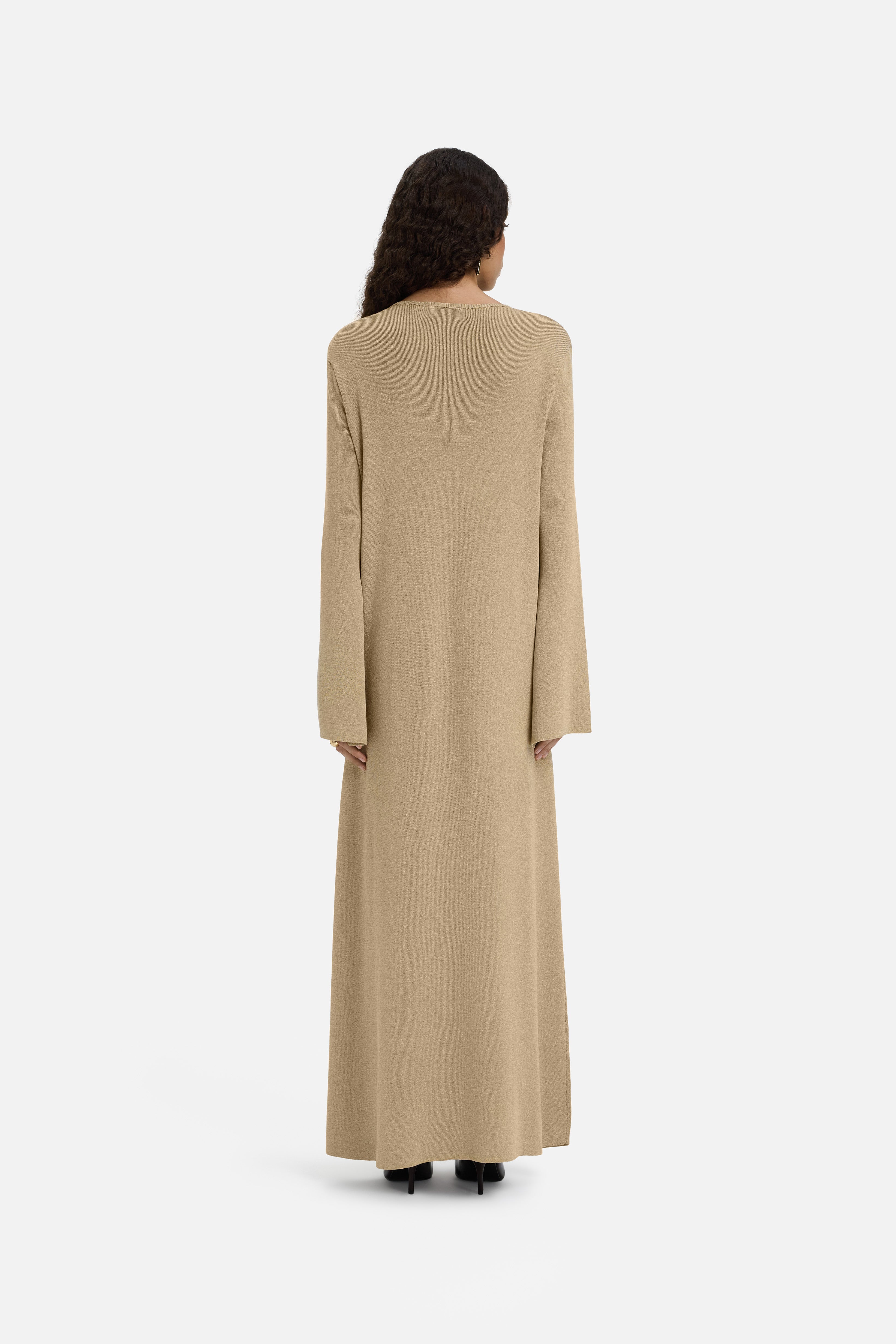 Gilded Knit Dress | Light Gold