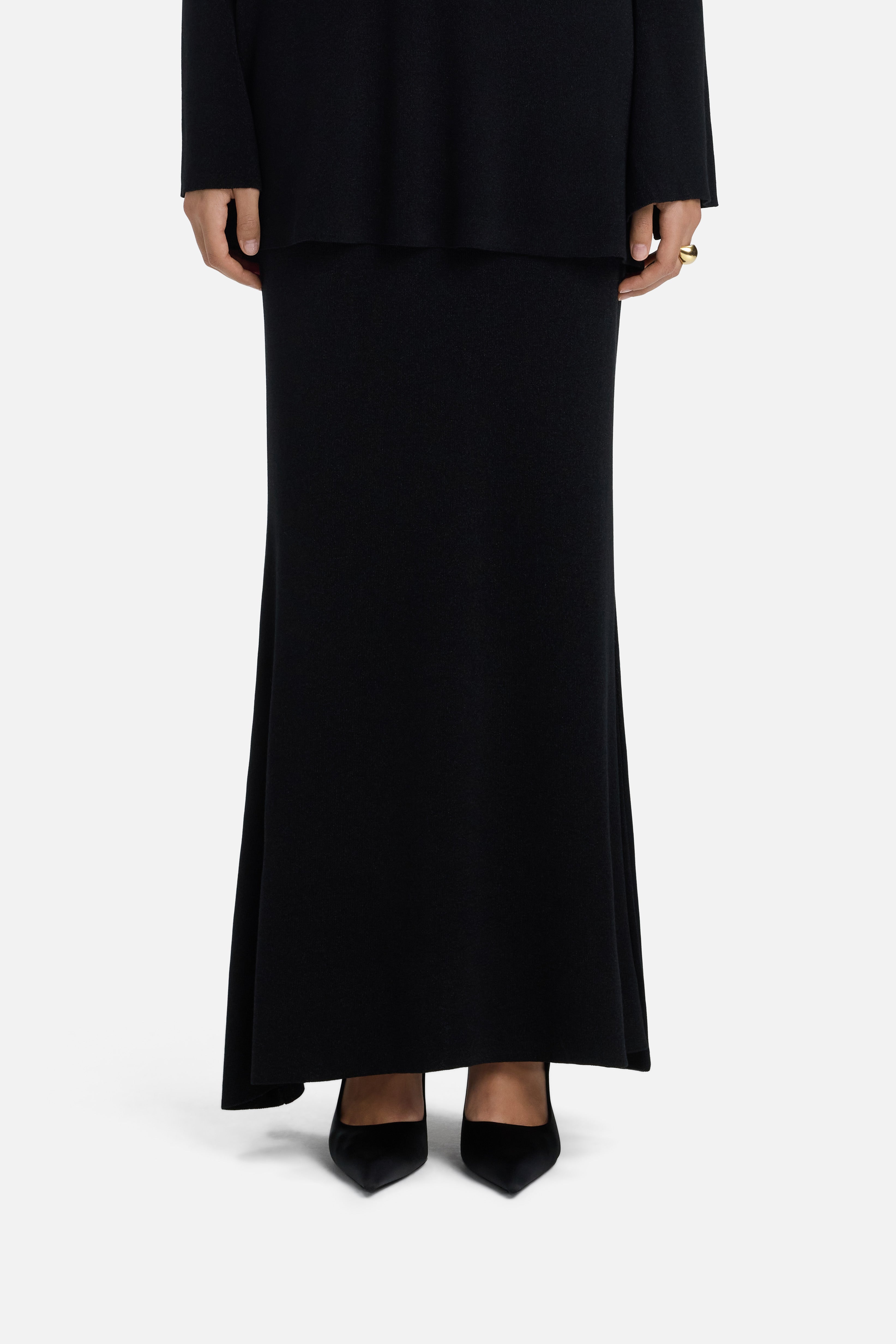 Gilded Knit Skirt | Black