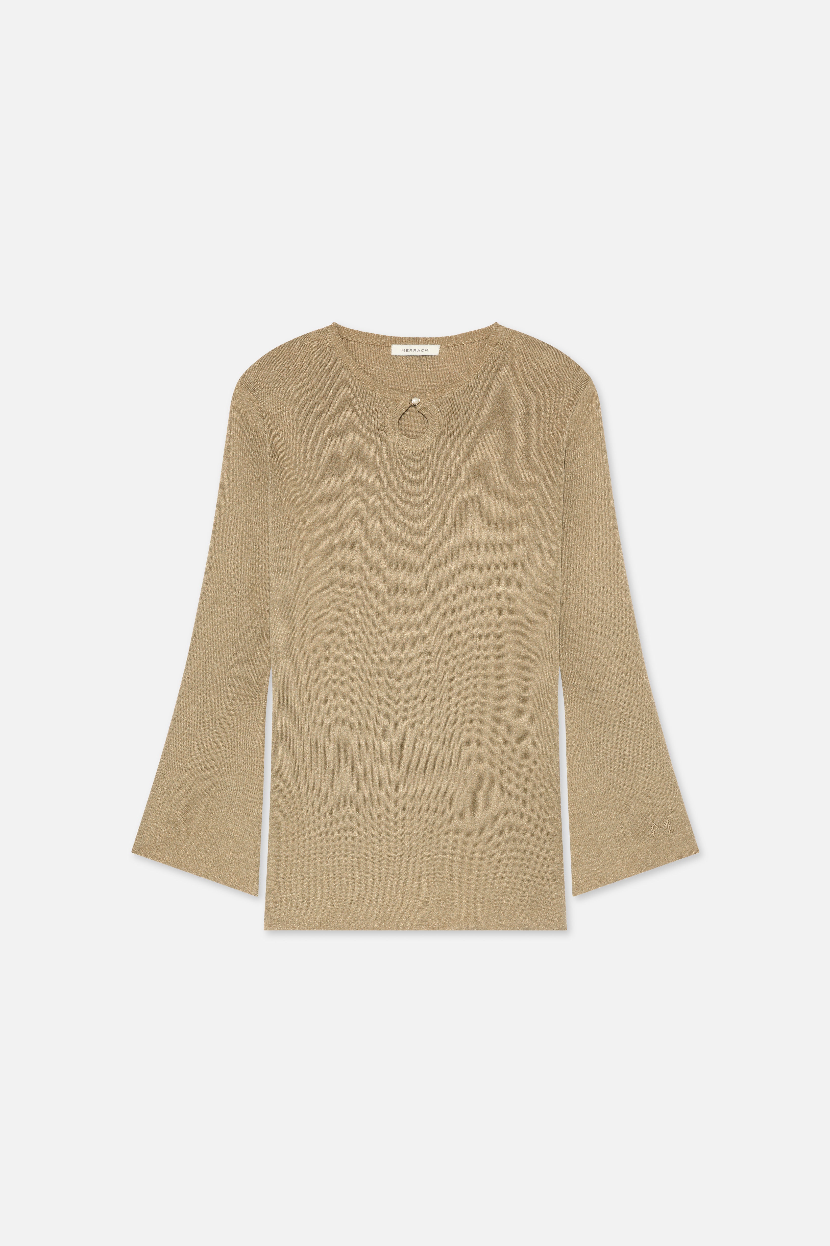 Gilded Knit Top | Light Gold
