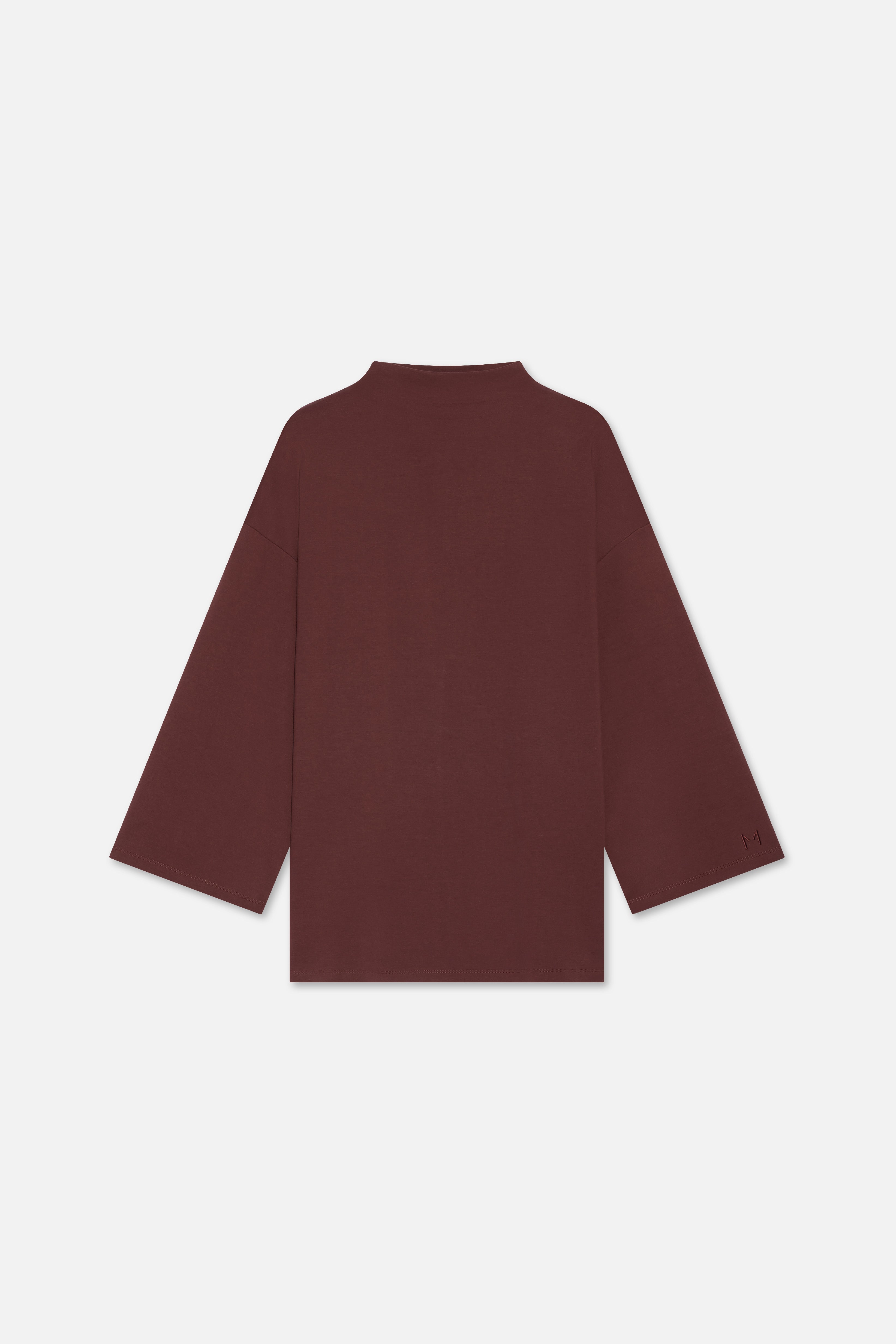 High Neck Tee | Dark Cherry