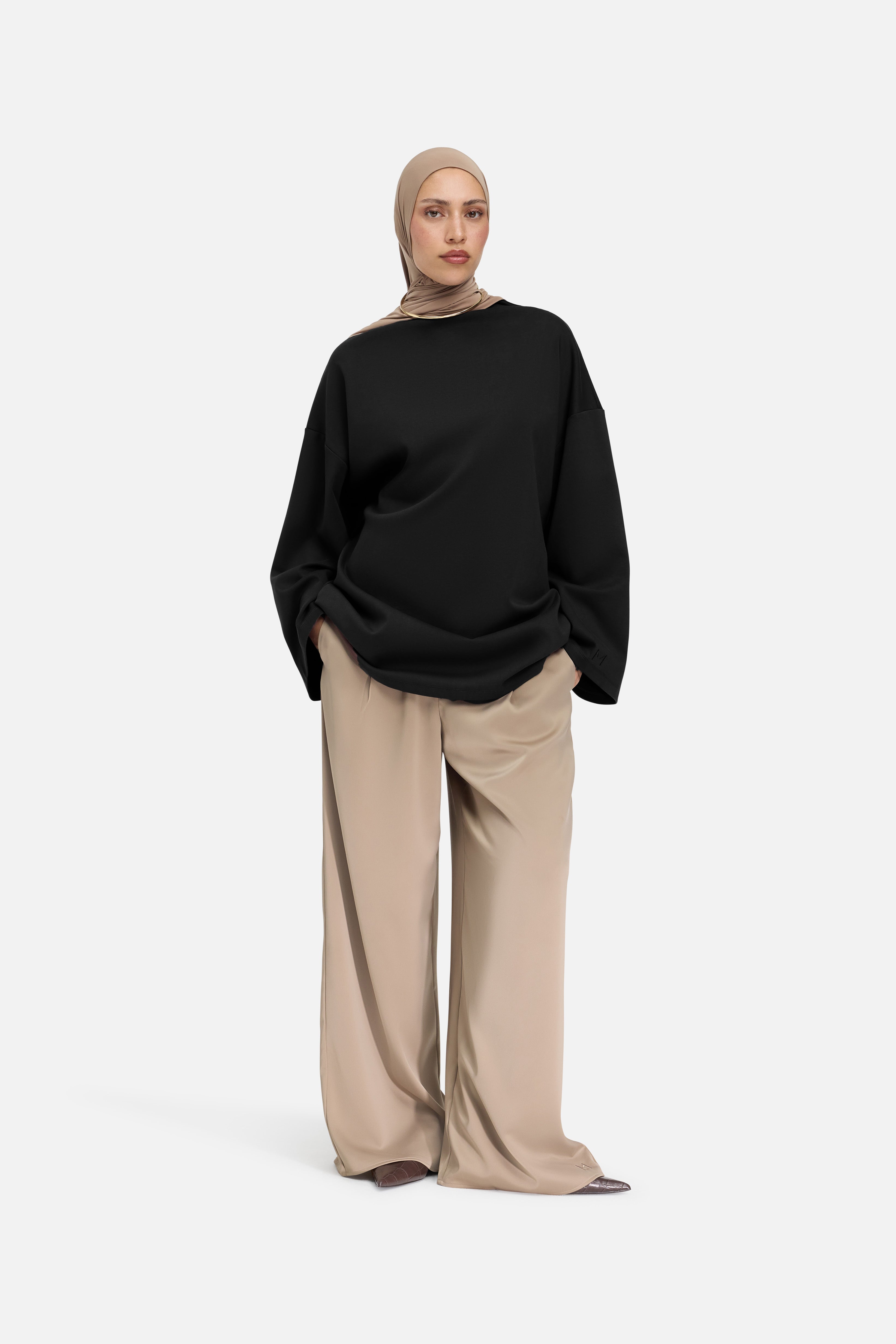 High Neck Tee | Black