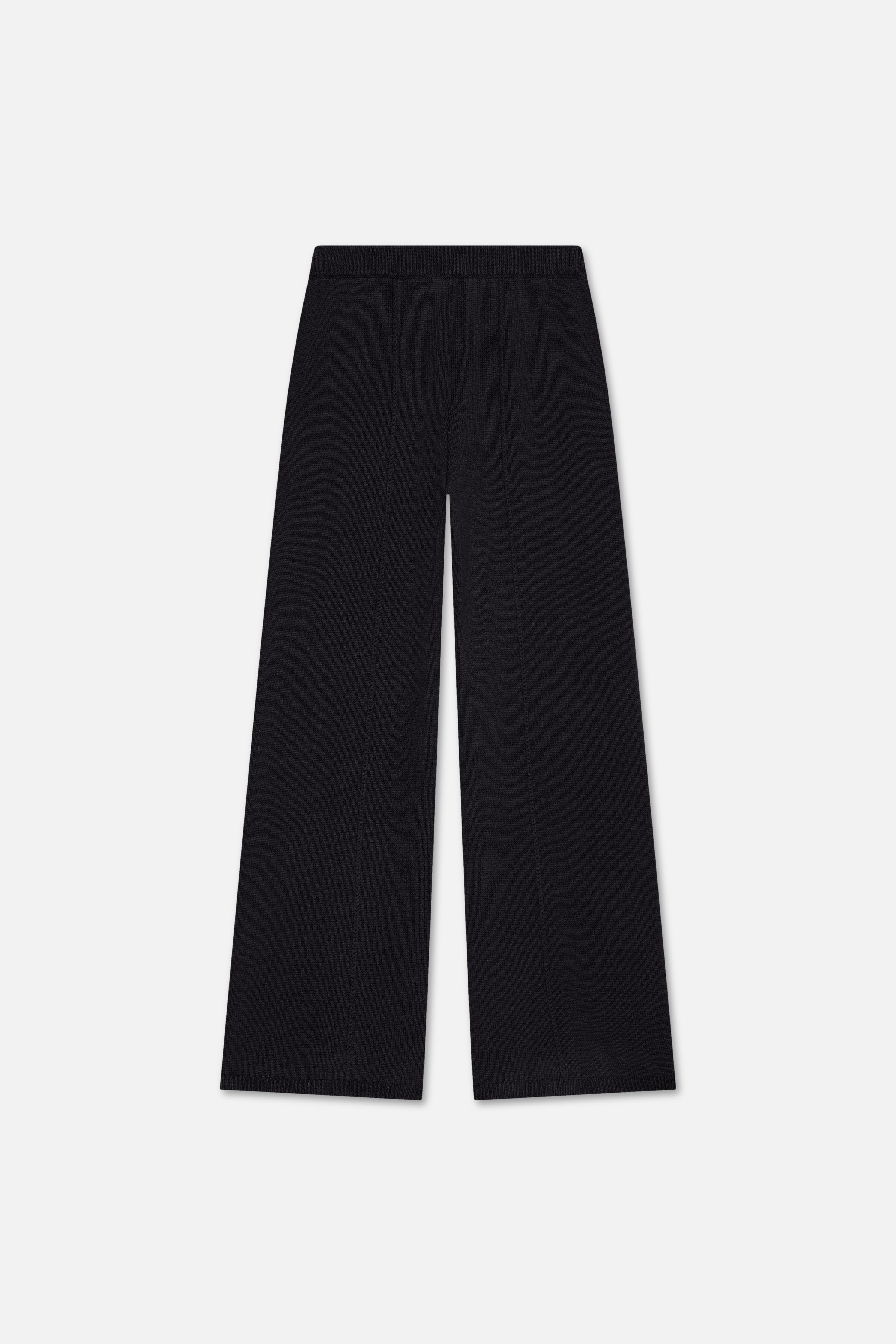 Knitted Cable Pants | Black