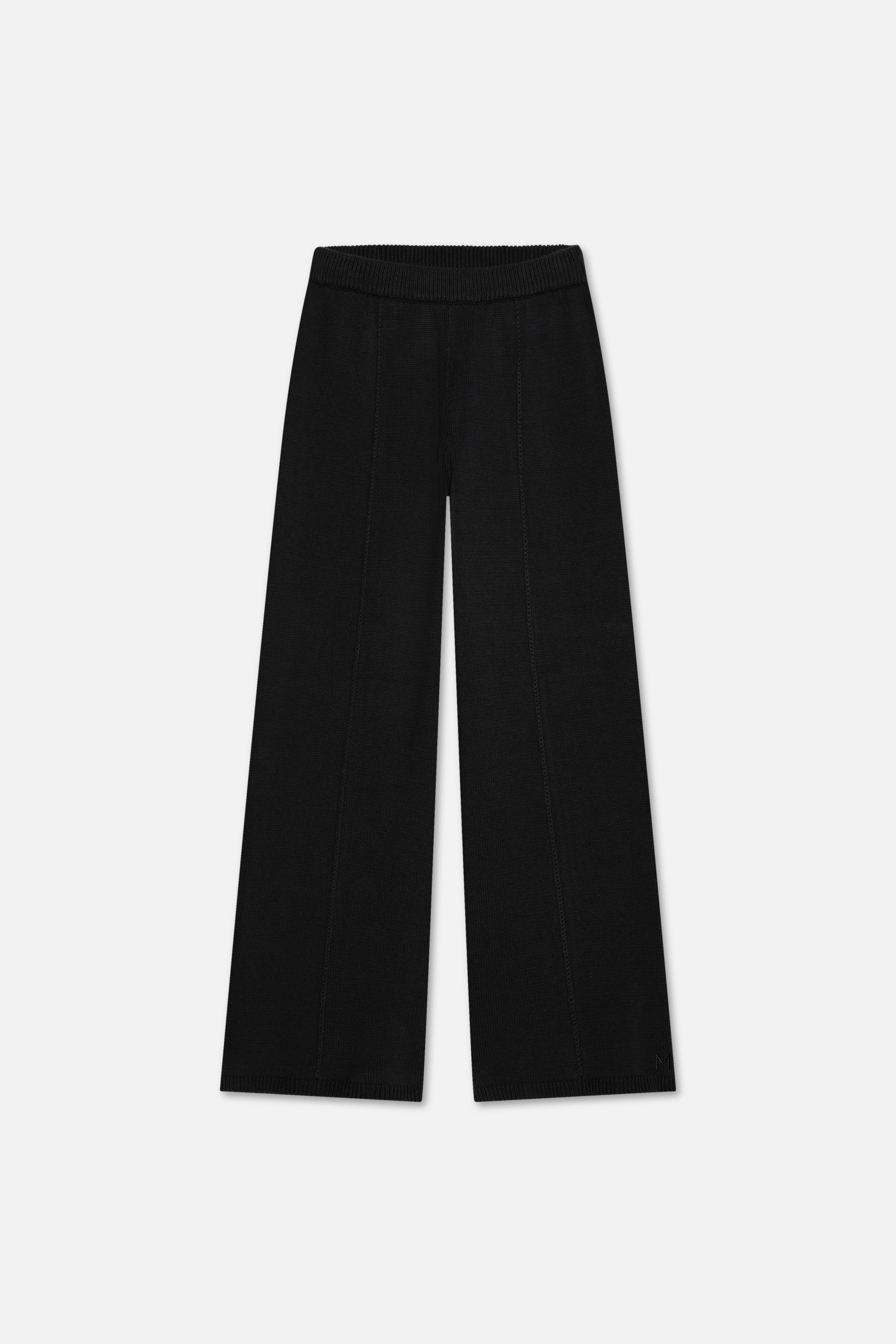 Knitted Cable Pants | Black