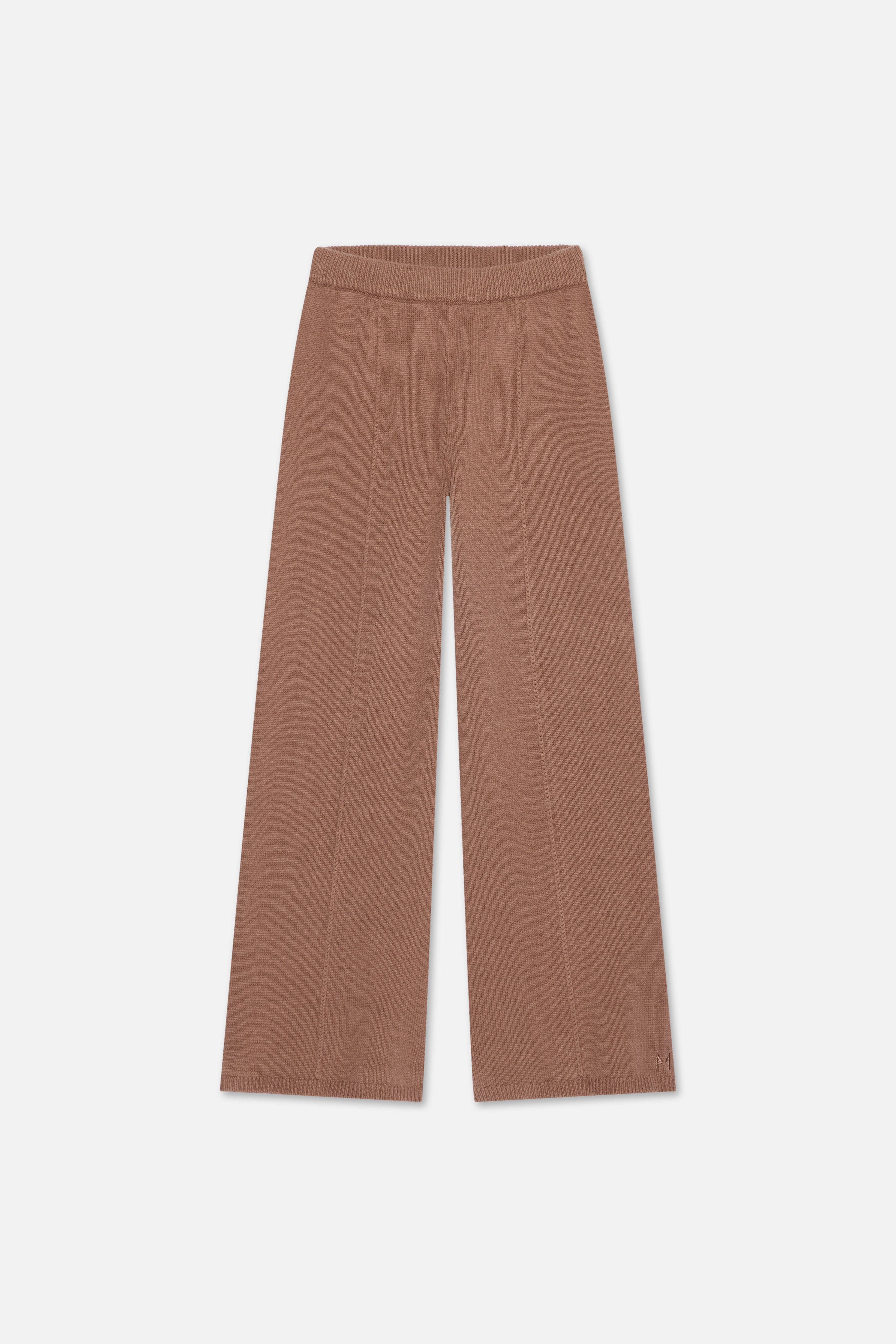 Knitted Cable Pants | Chocolate