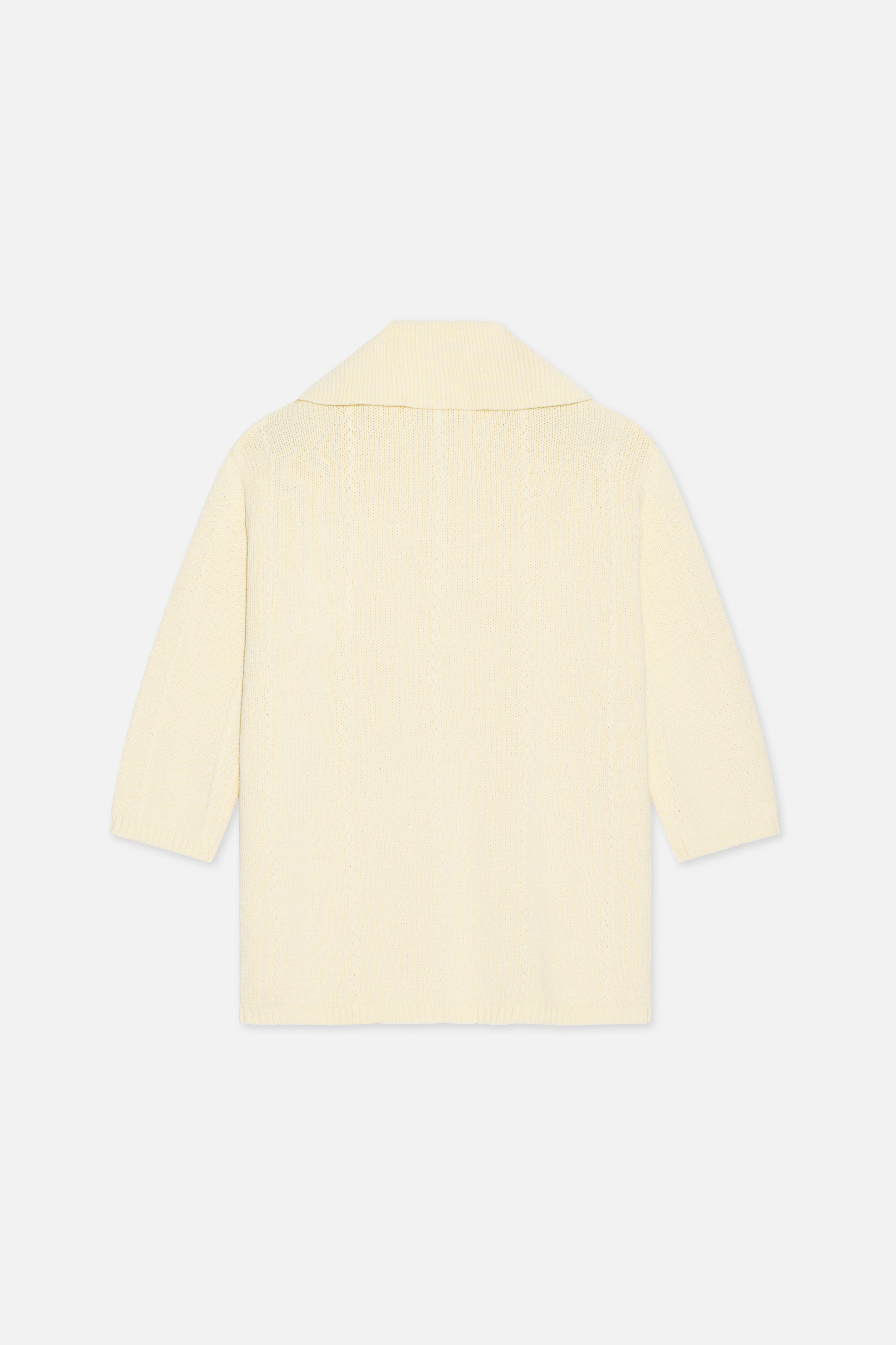 Knitted Collar Cardigan | Porcelain