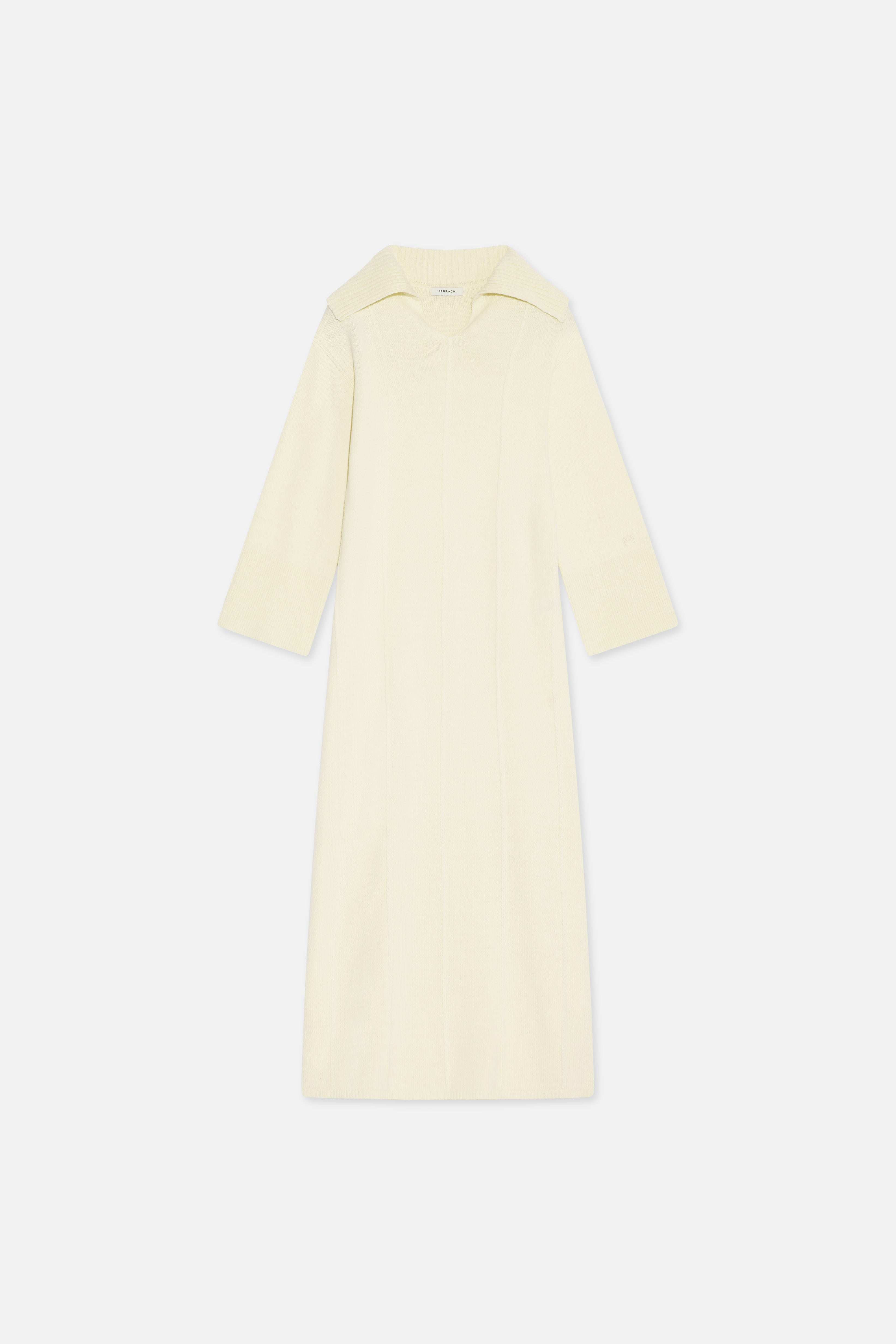 Knitted Collar Dress | Porcelain