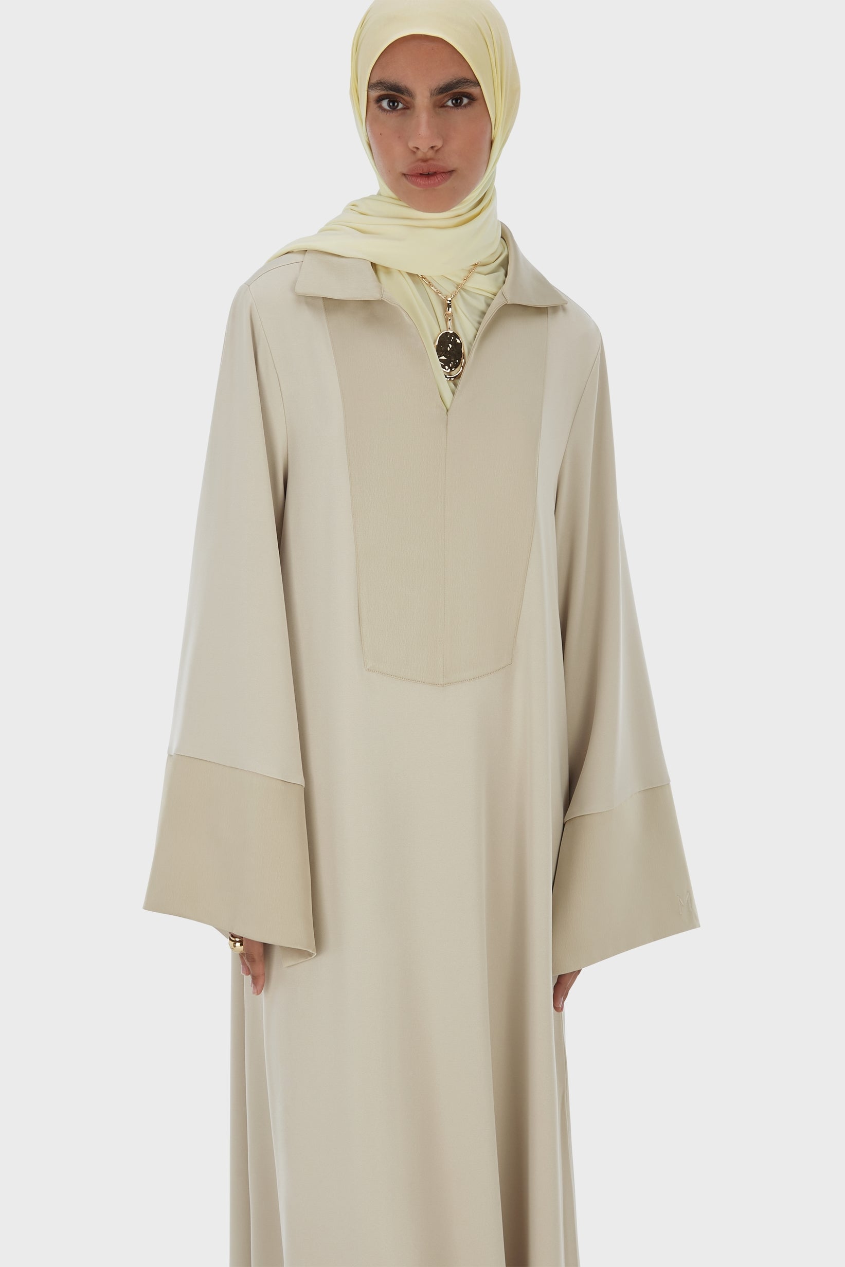 Kaftan Dress Short | Moss Gray