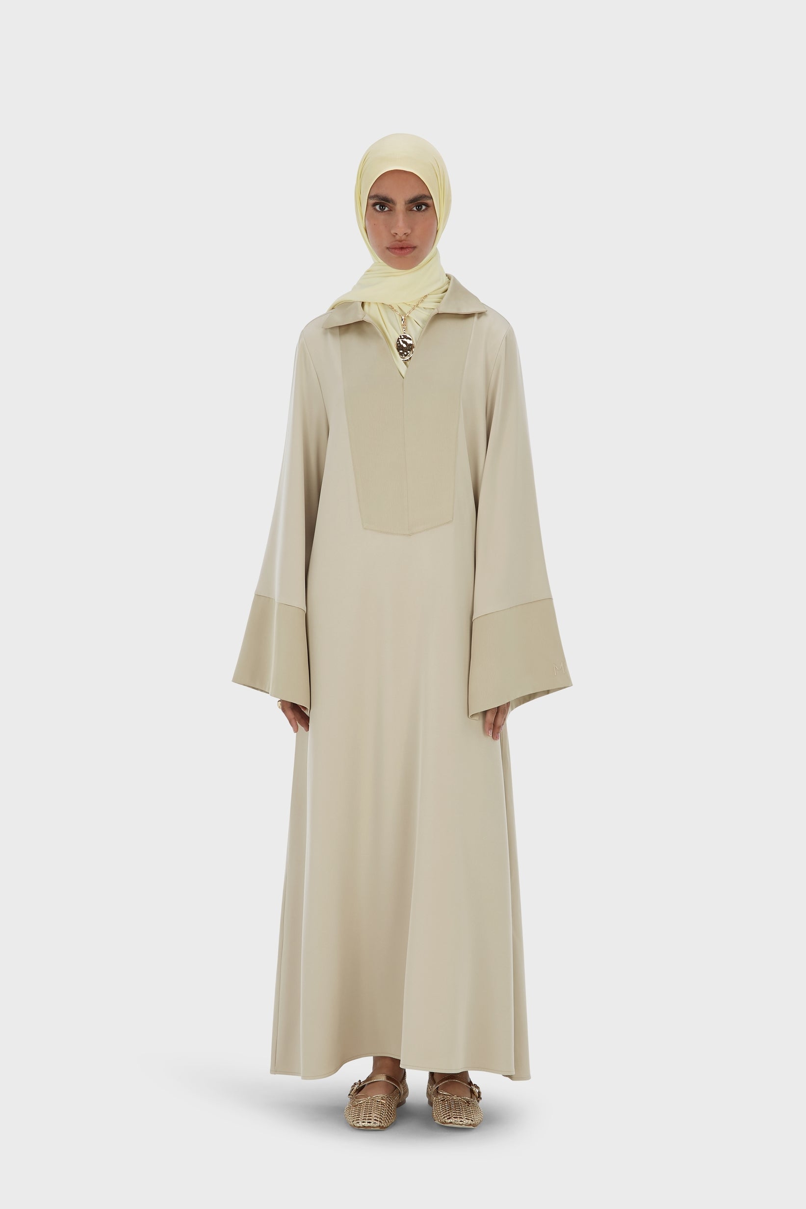 Kaftan Dress Short | Moss Gray