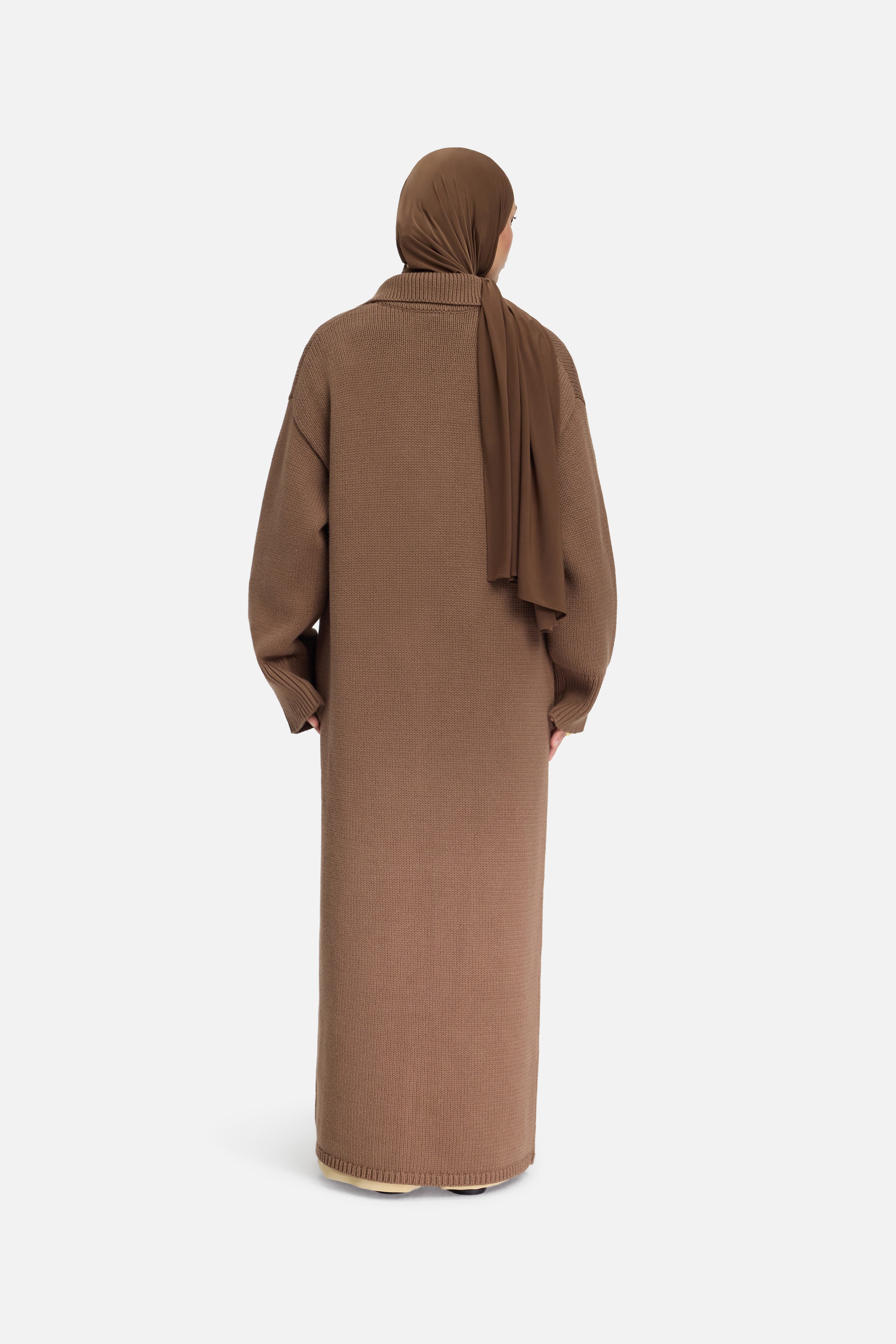 Knitted Abaya | Chocolate