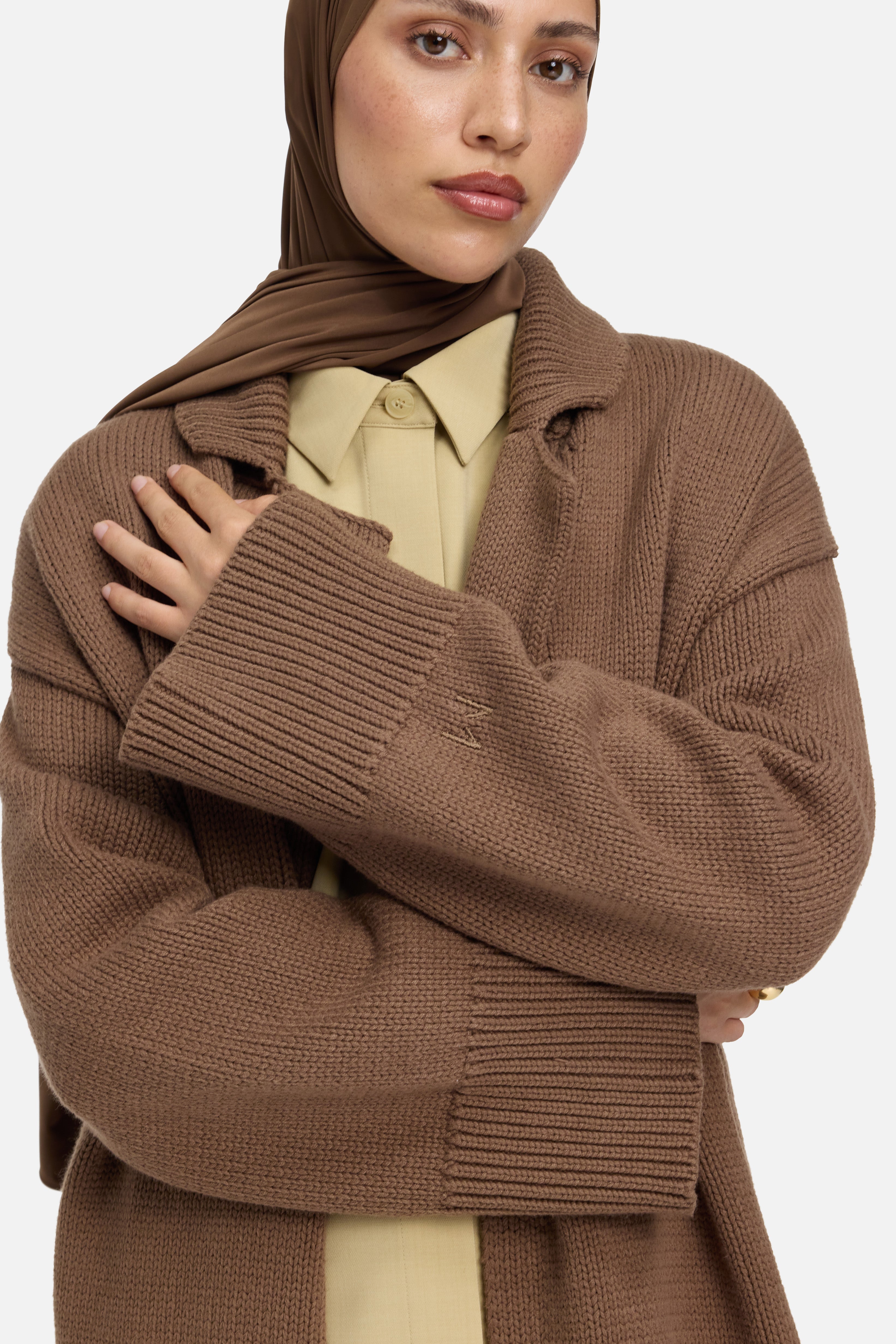 Knitted Abaya | Chocolate