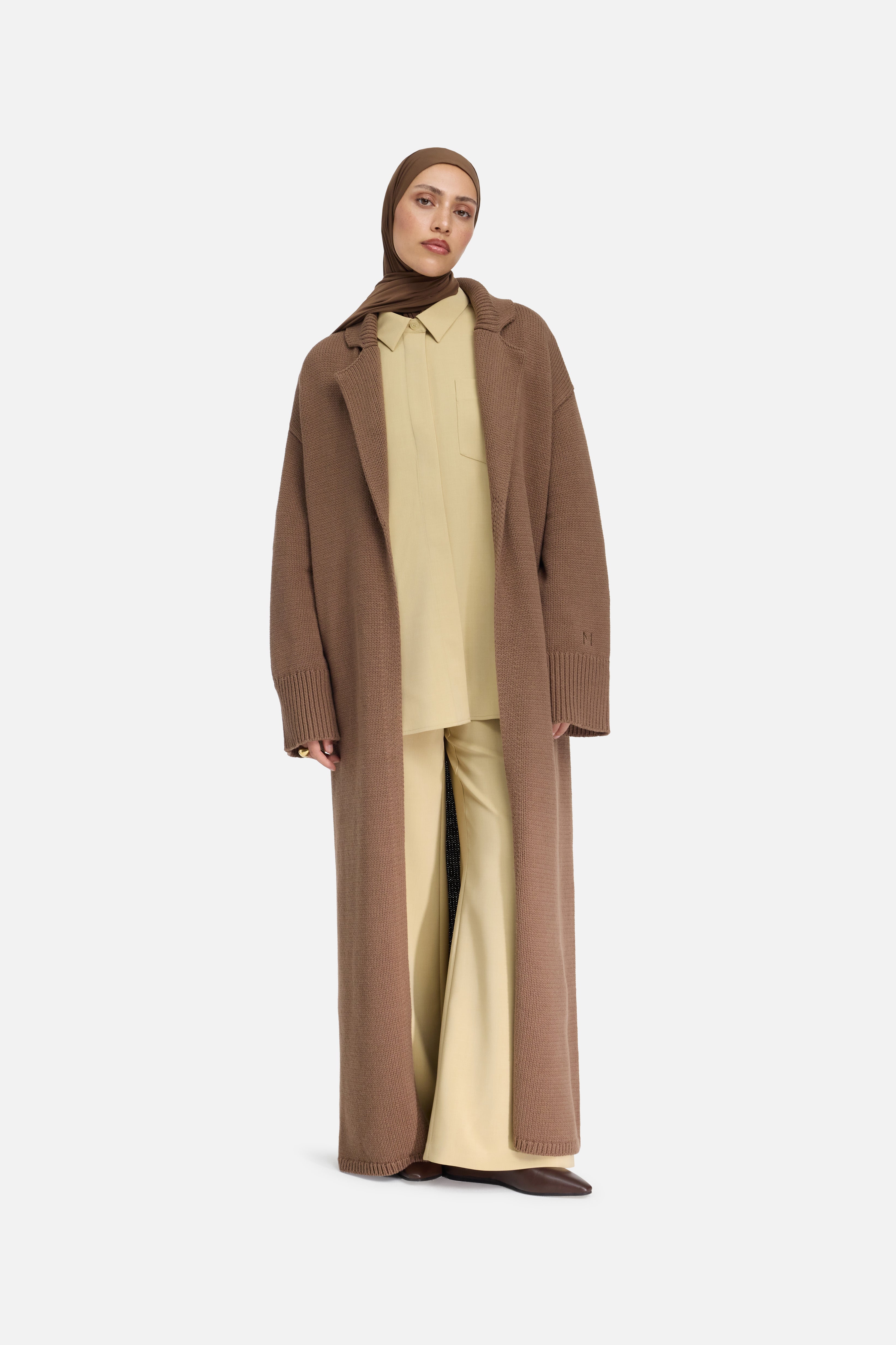 Knitted Abaya | Chocolate