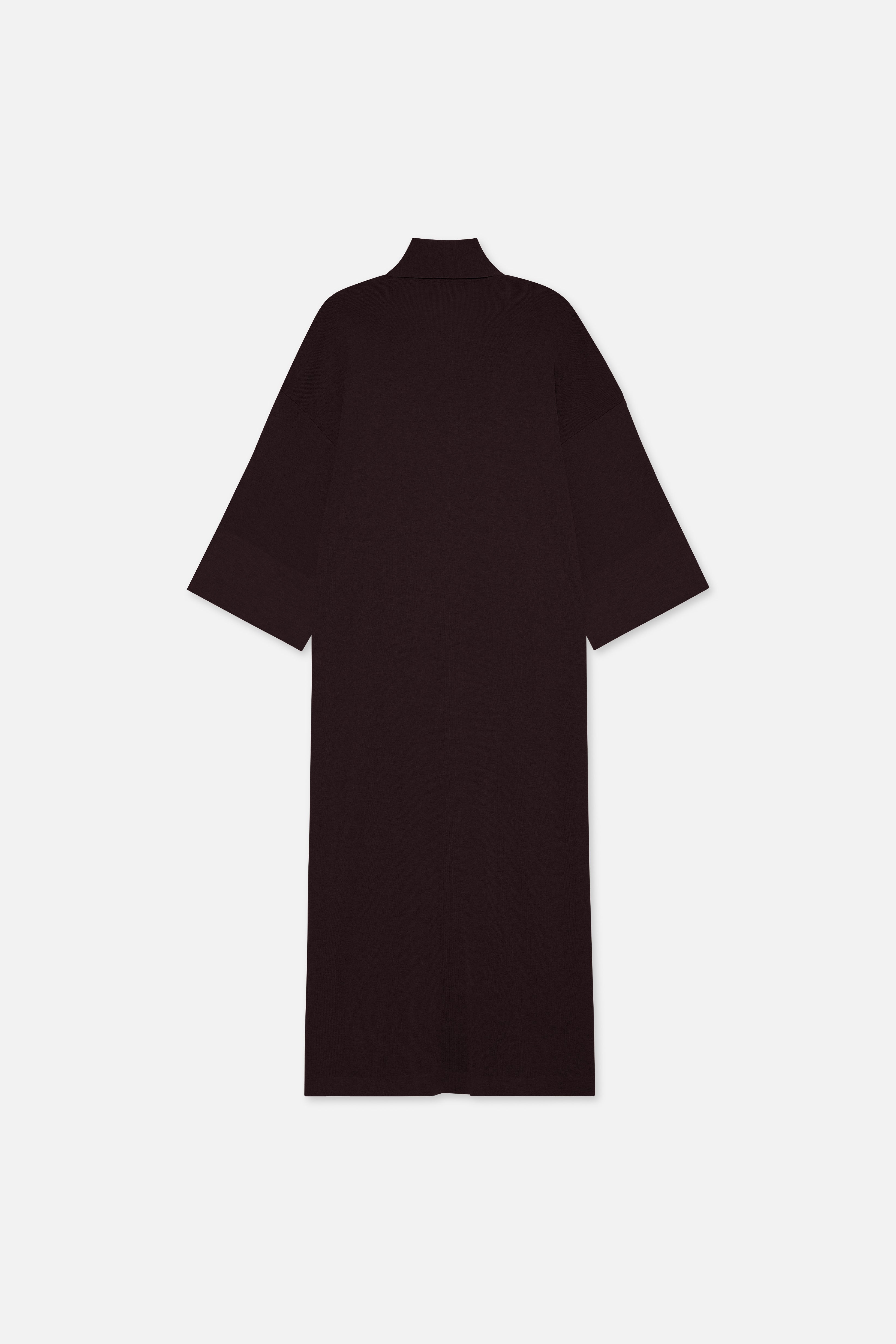 Flat lay back brown knitted abaya