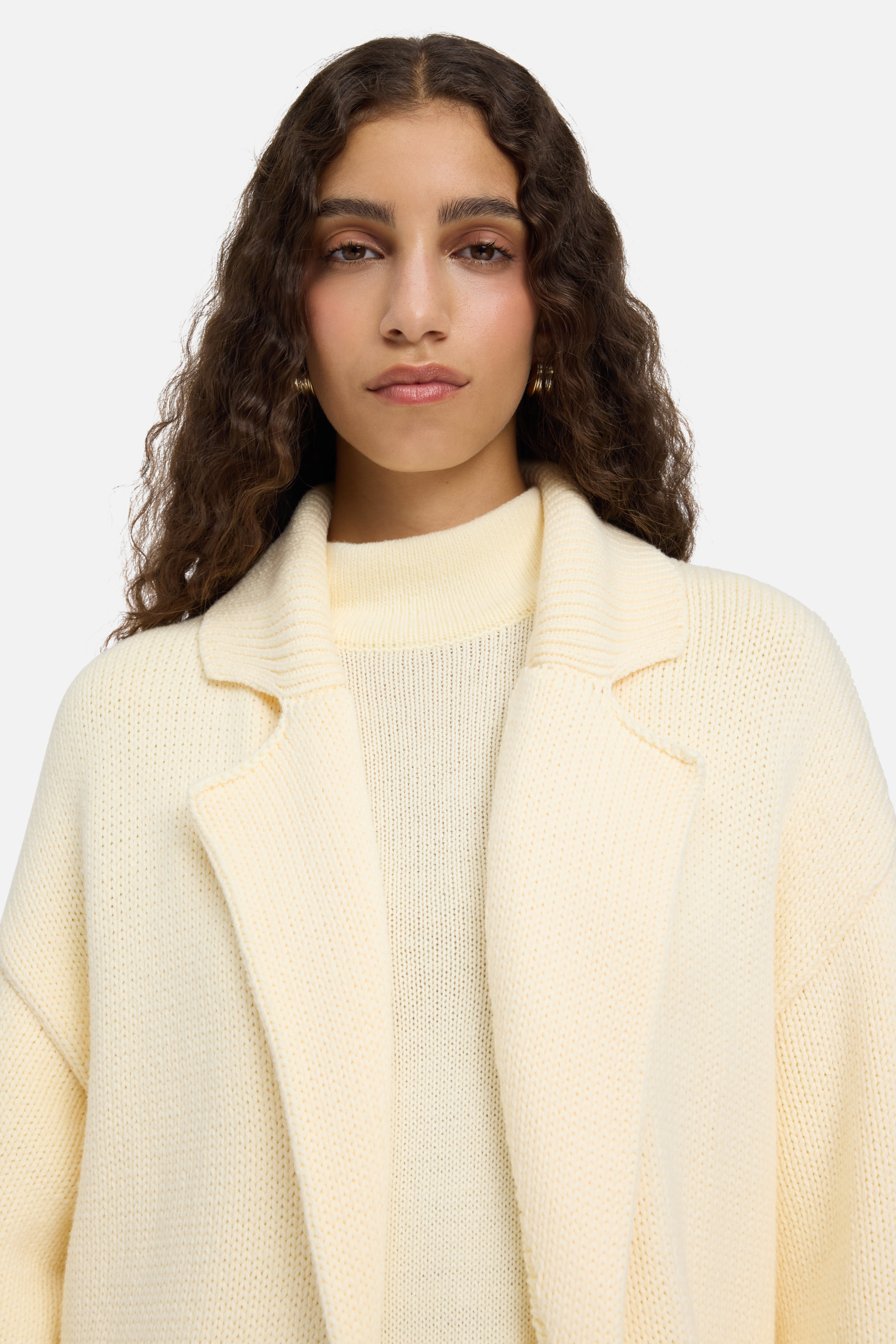 Knitted Abaya | Porcelain