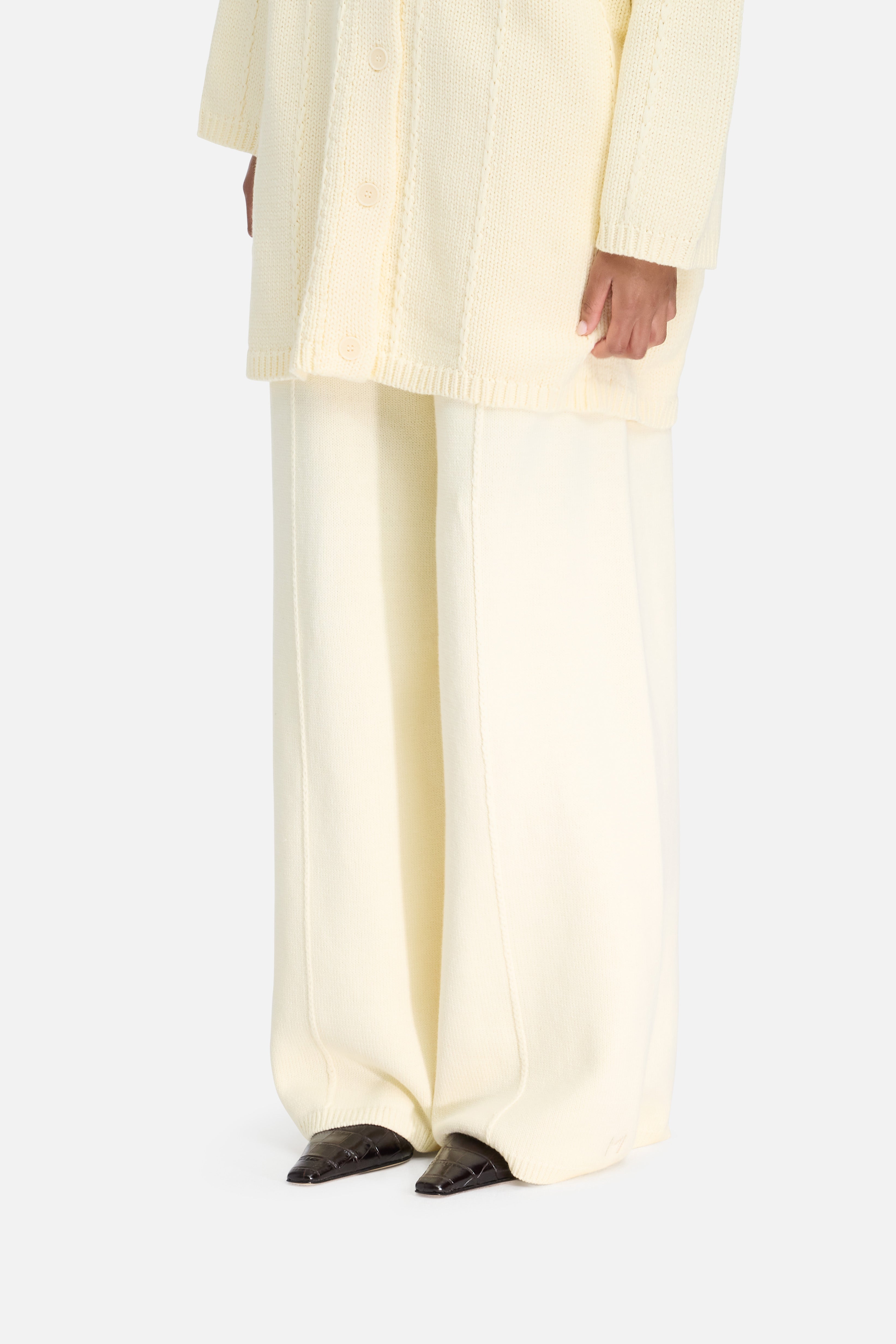 Knitted Cable Pants | Porcelain