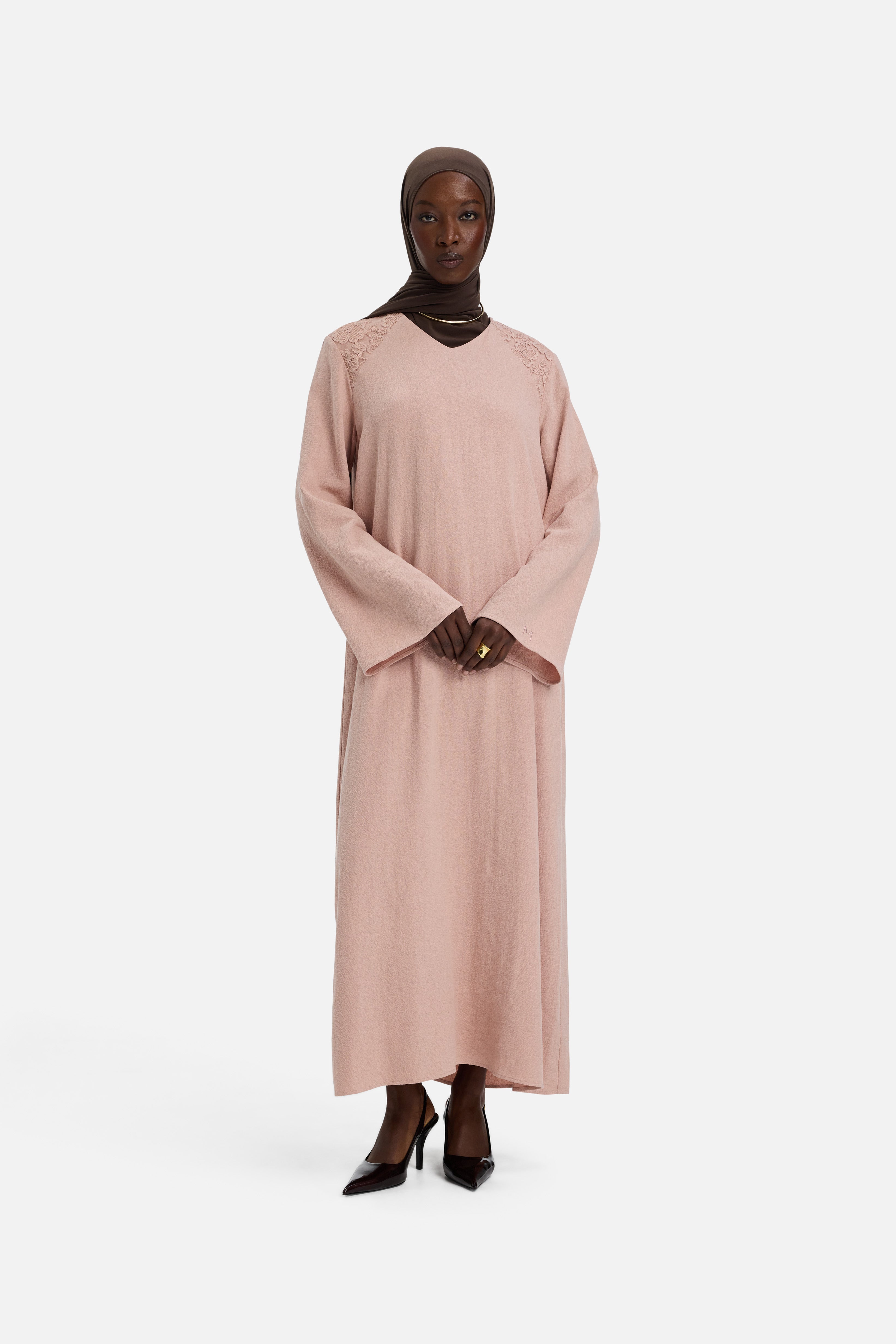 Lace Trim Dress | Deep Rose