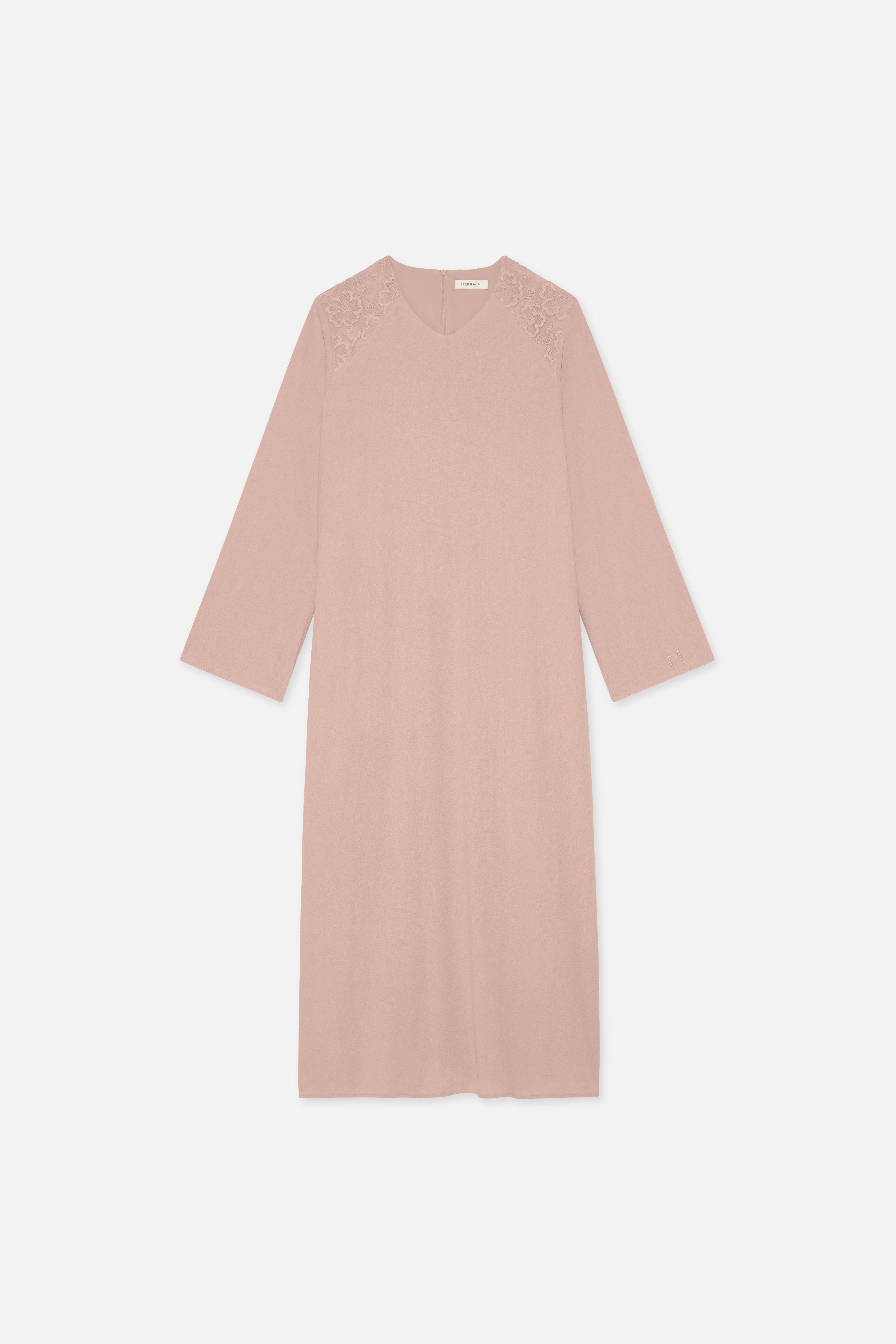 Lace Trim Dress | Deep Rose