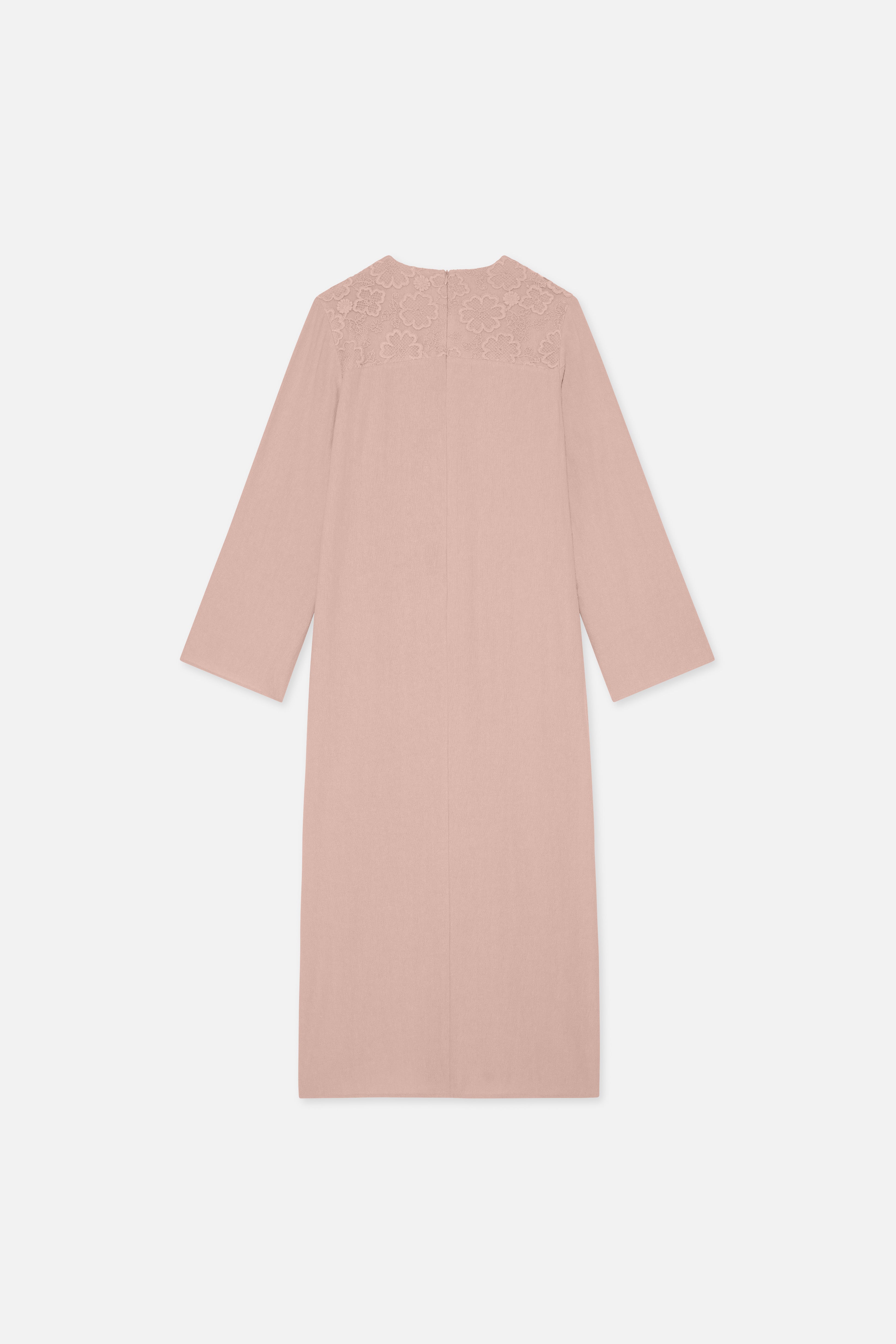 Lace Trim Dress | Deep Rose