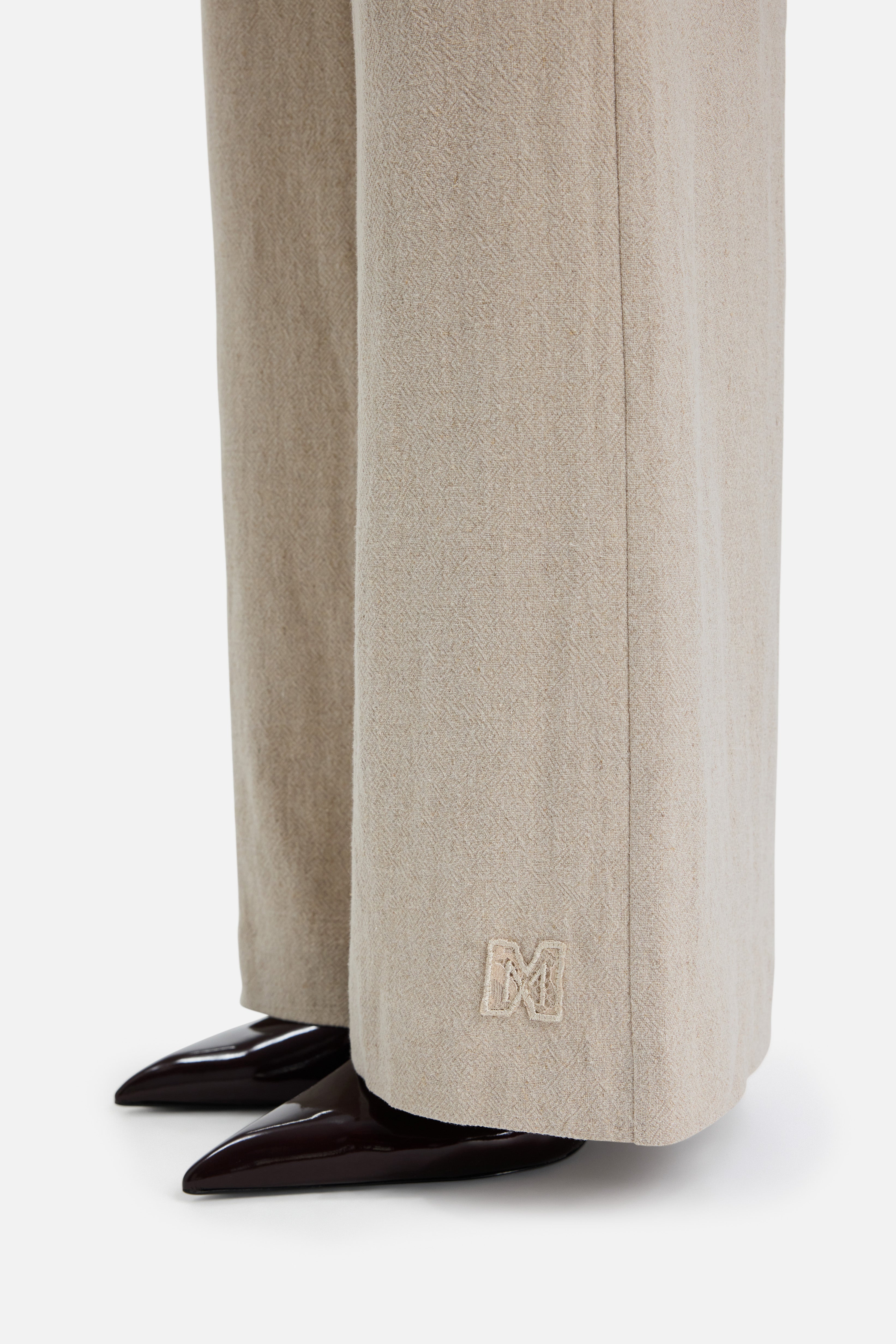 Lace Trim Pants | Grey Sand