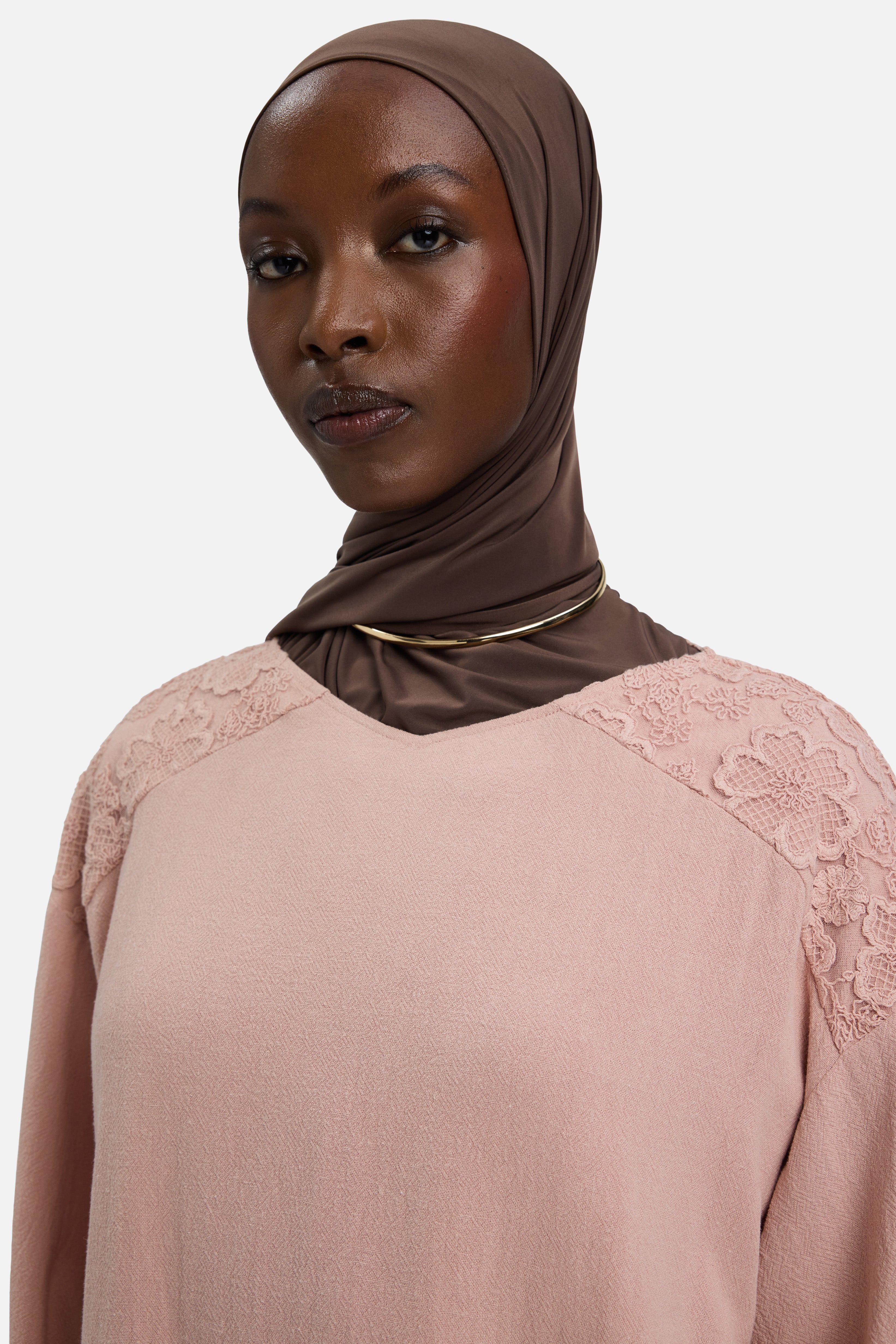 Lace Trim Top | Deep Rose
