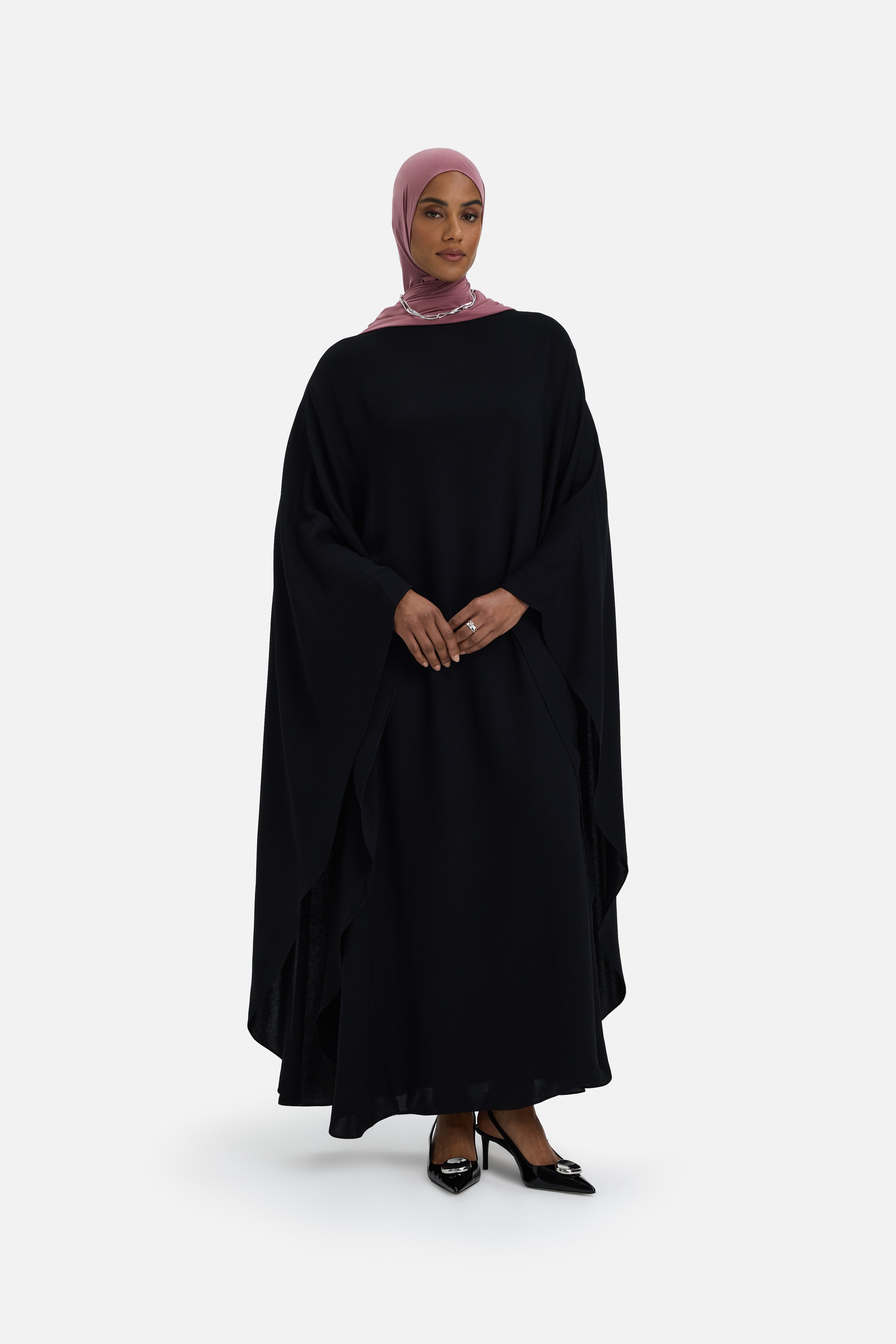 Layered Cape Dress | Black