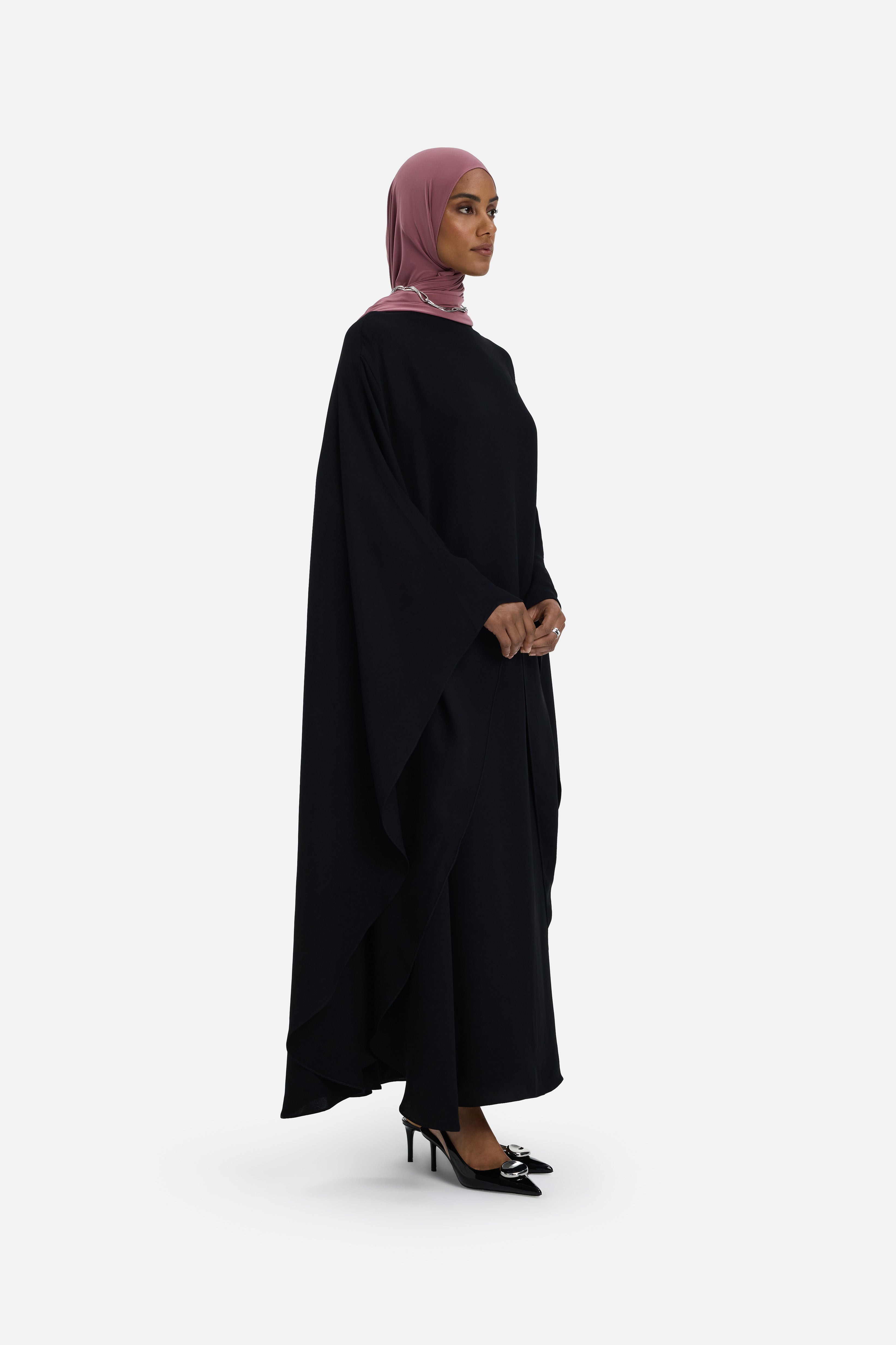 Layered Cape Dress | Black