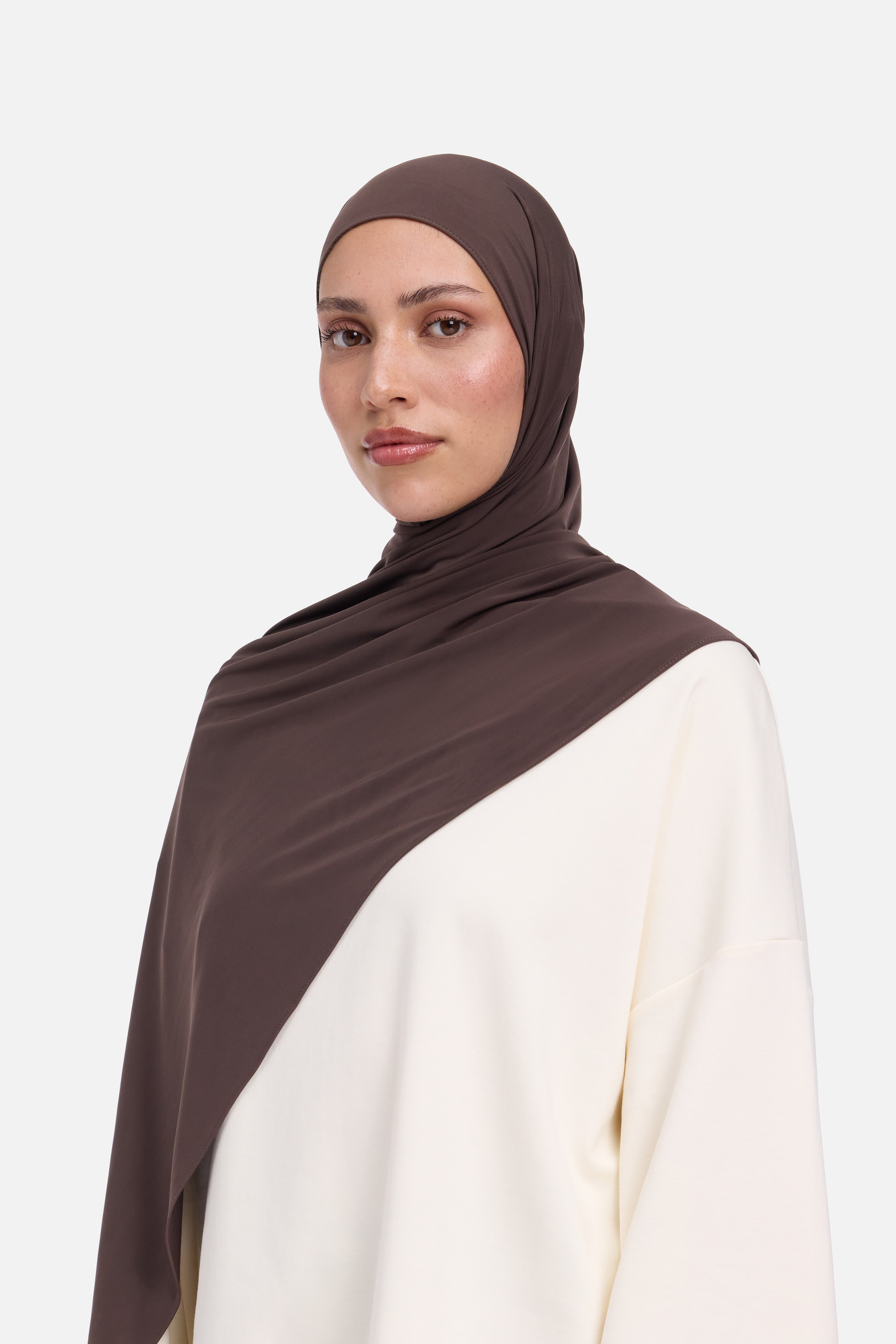 Liquid Jersey Scarf | Dark Brown